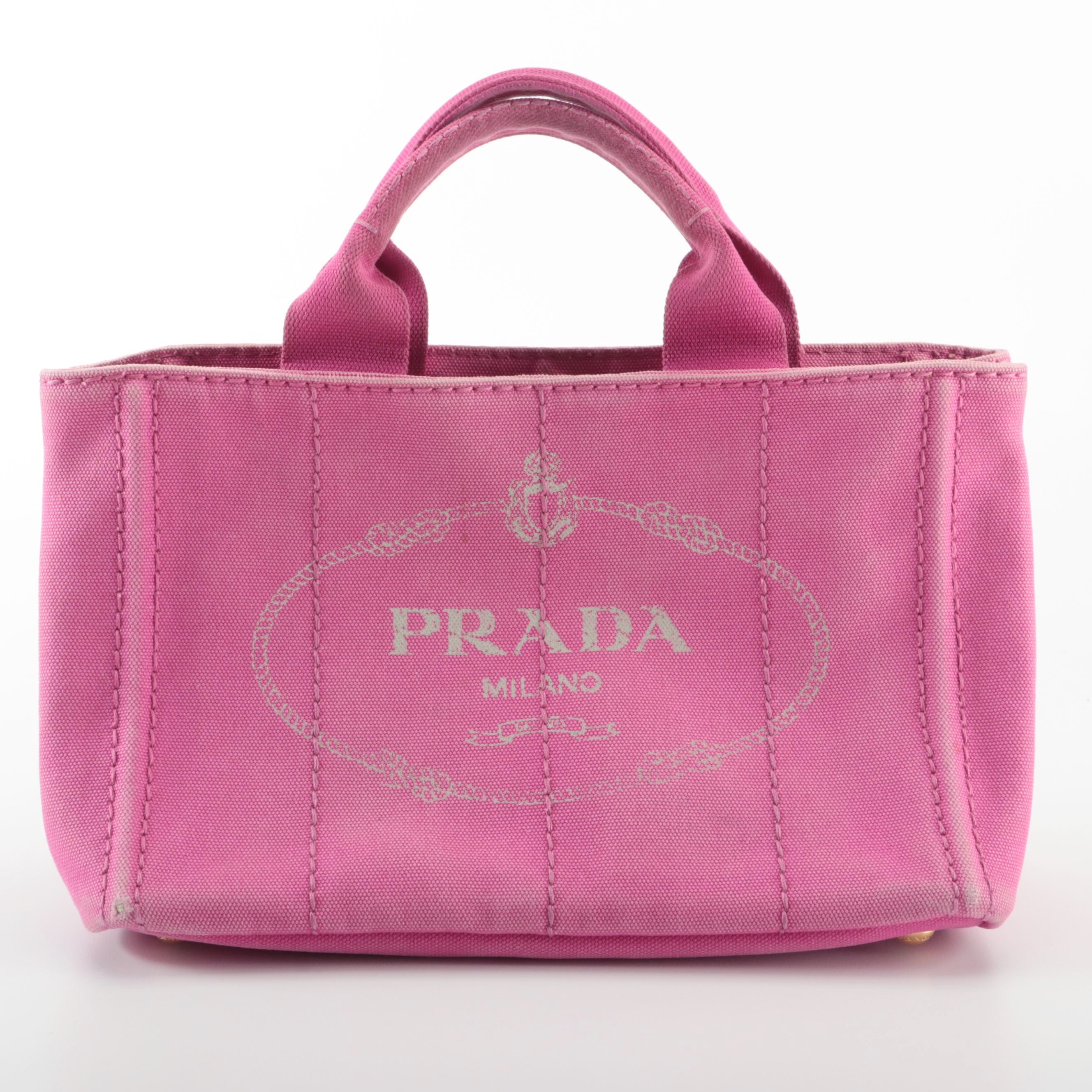 Prada Pink Canapa Canvas Tote