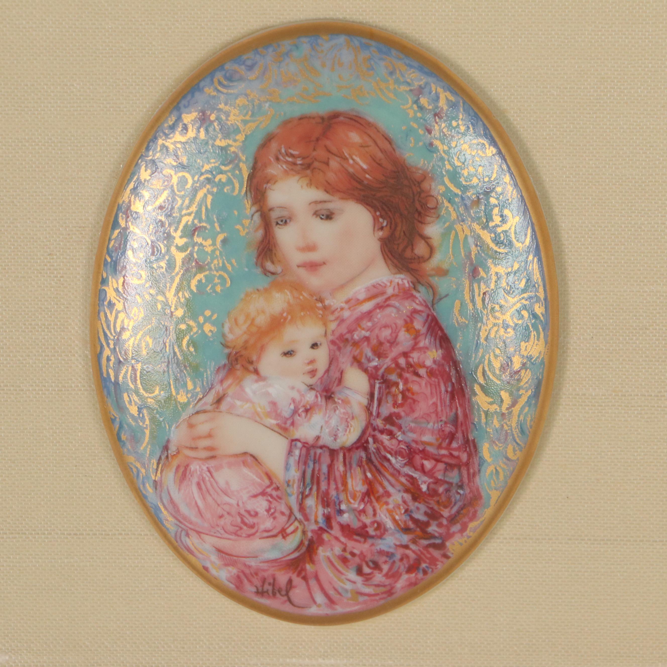 Edna Hibel Kaiser Porcelain Plaque "Mother and Child," 1981