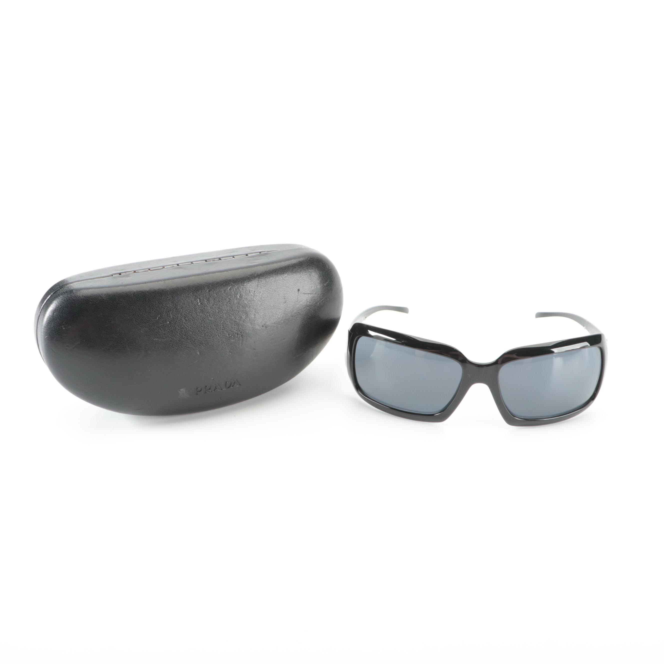 Prada SPR 01H Wrap Sunglasses with Case