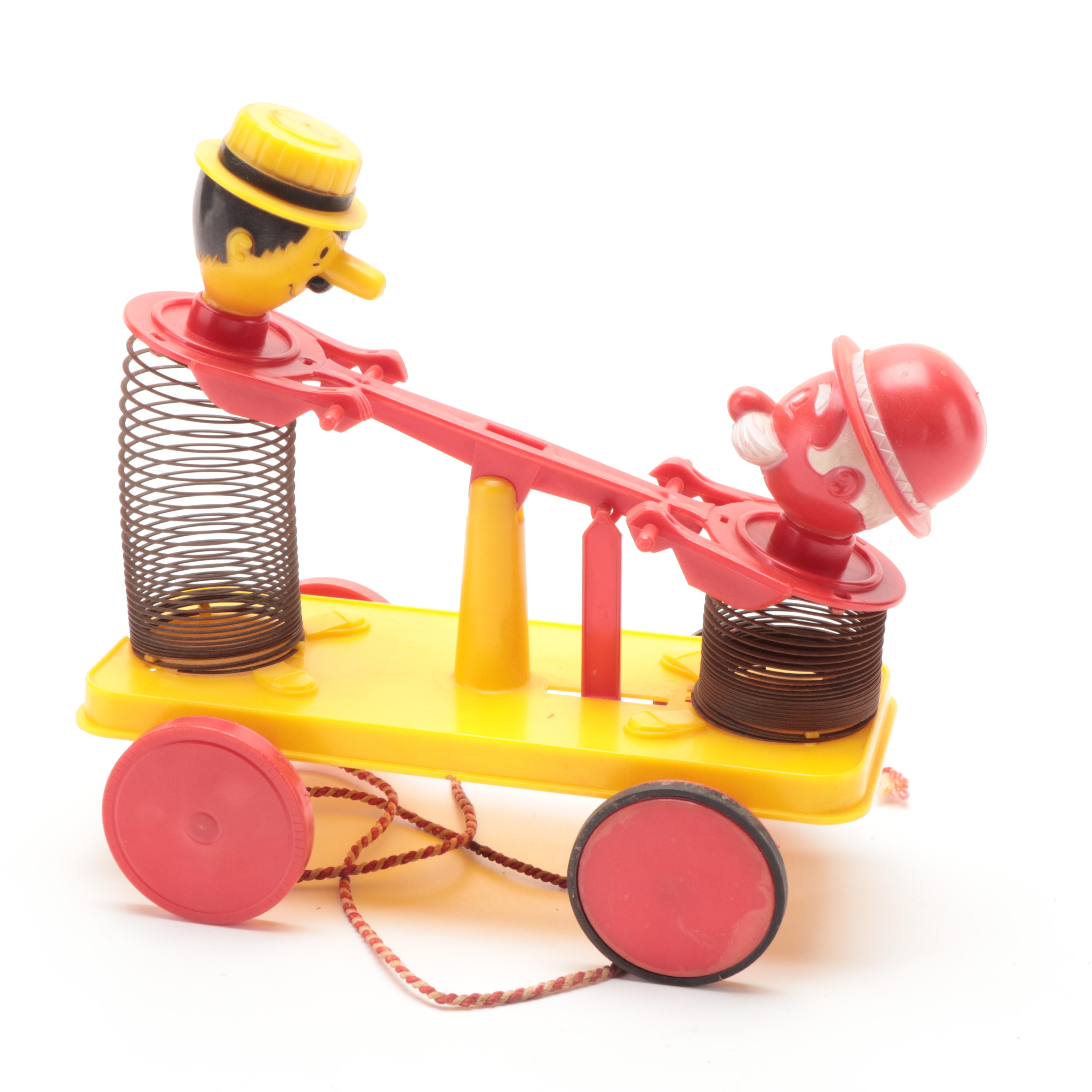 Slinky Train and Handcar Pull Toys with Boxes