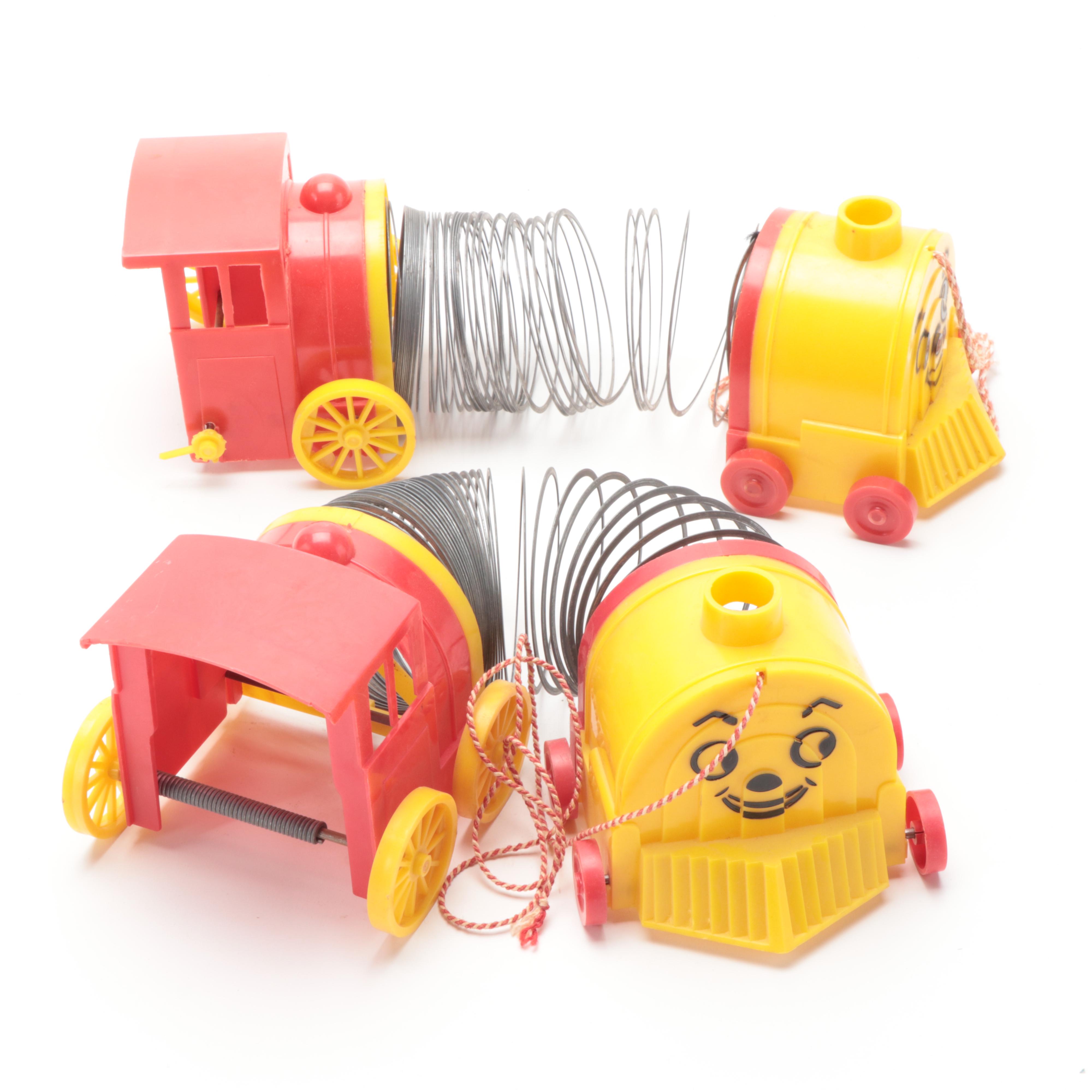 Slinky Train and Handcar Pull Toys with Boxes
