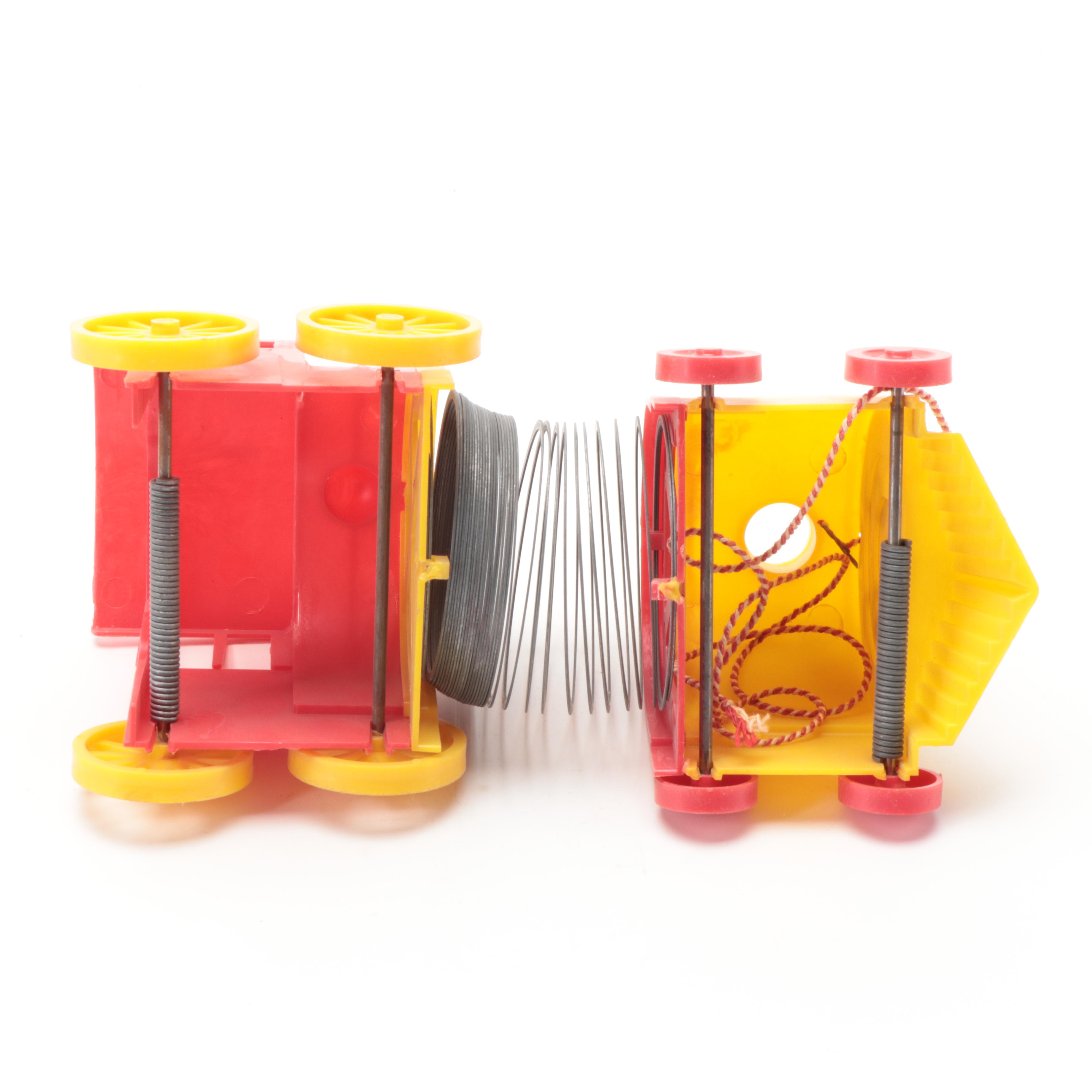 Slinky Train and Handcar Pull Toys with Boxes