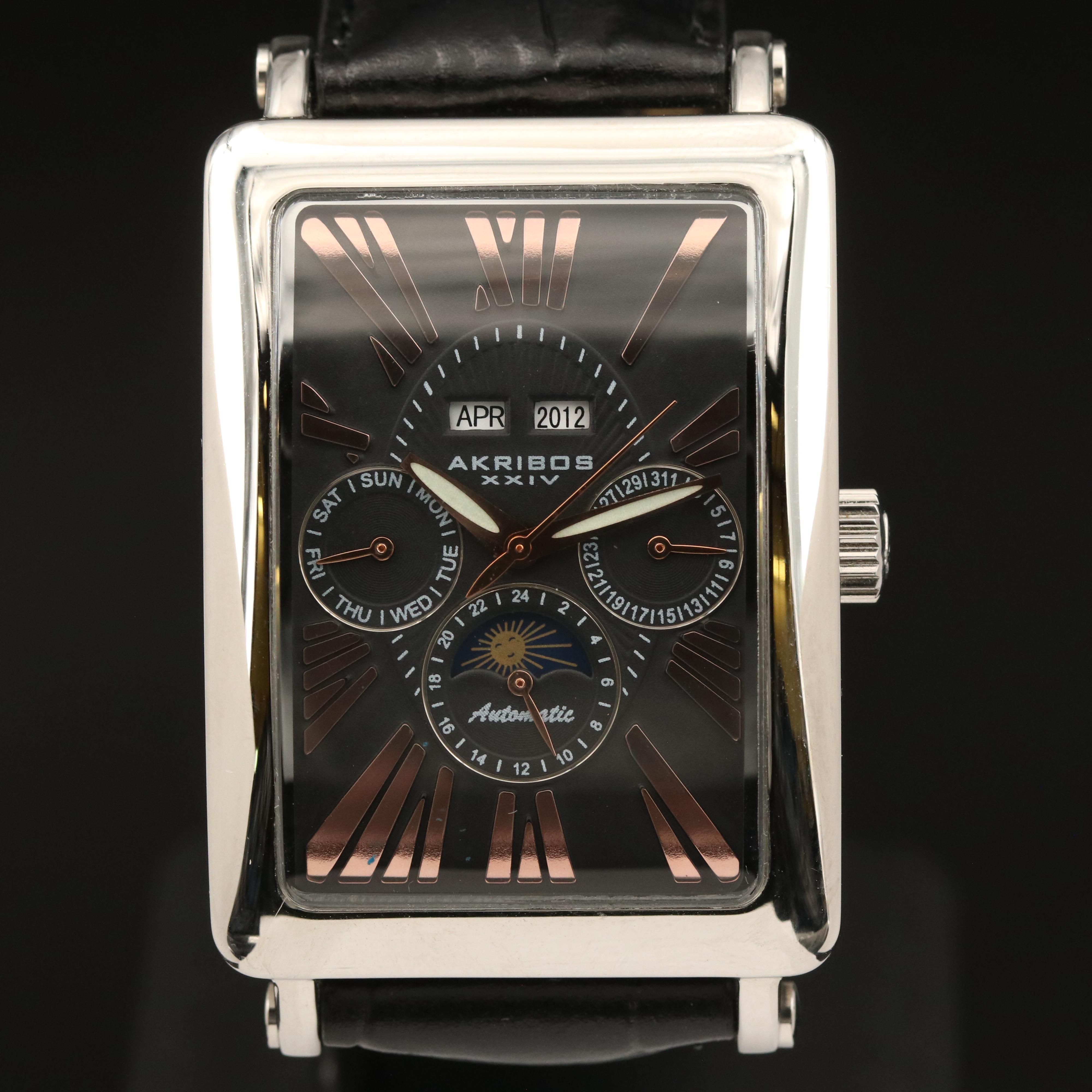 Akribos XXIV Complication Stainless Steel Watch