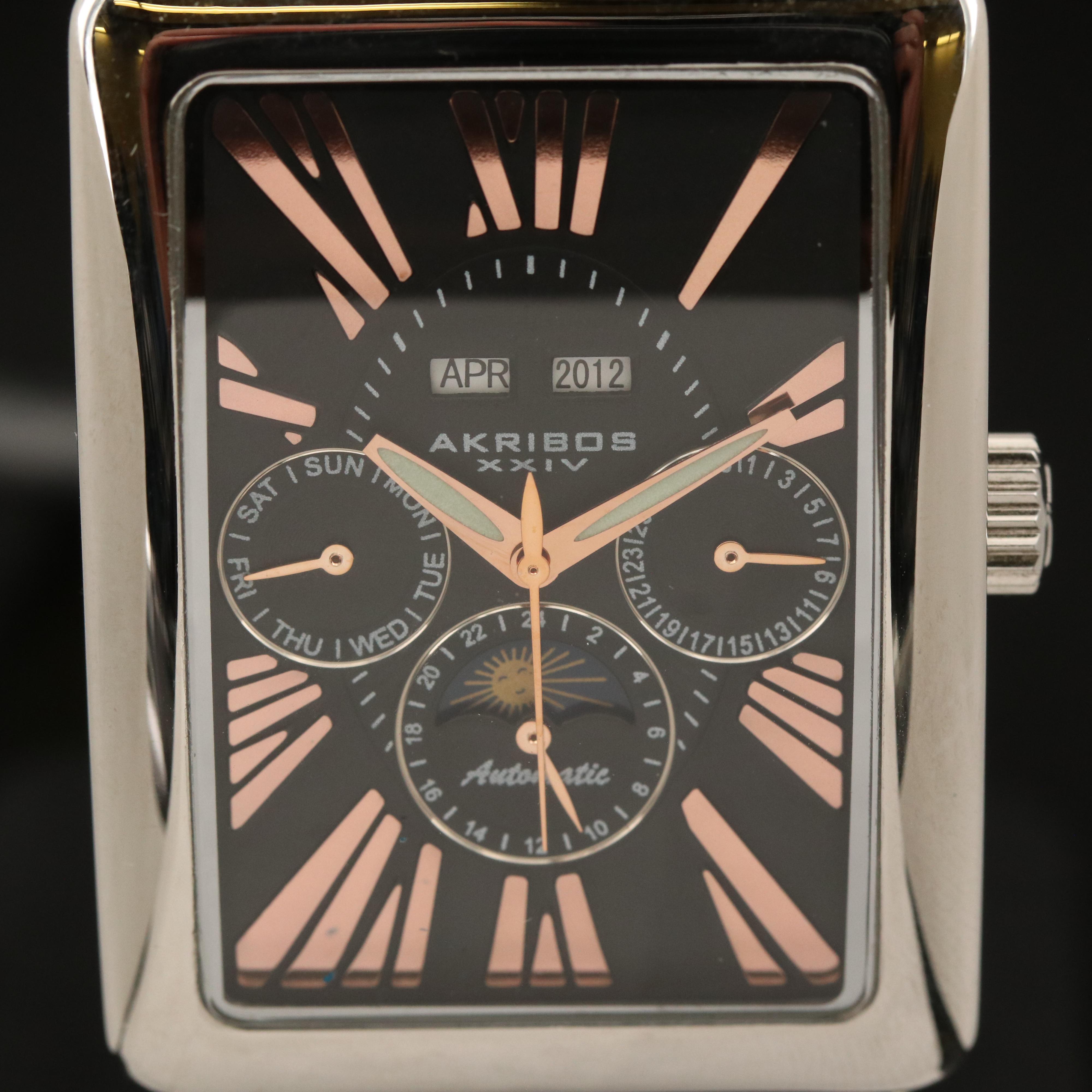 Akribos XXIV Complication Stainless Steel Watch