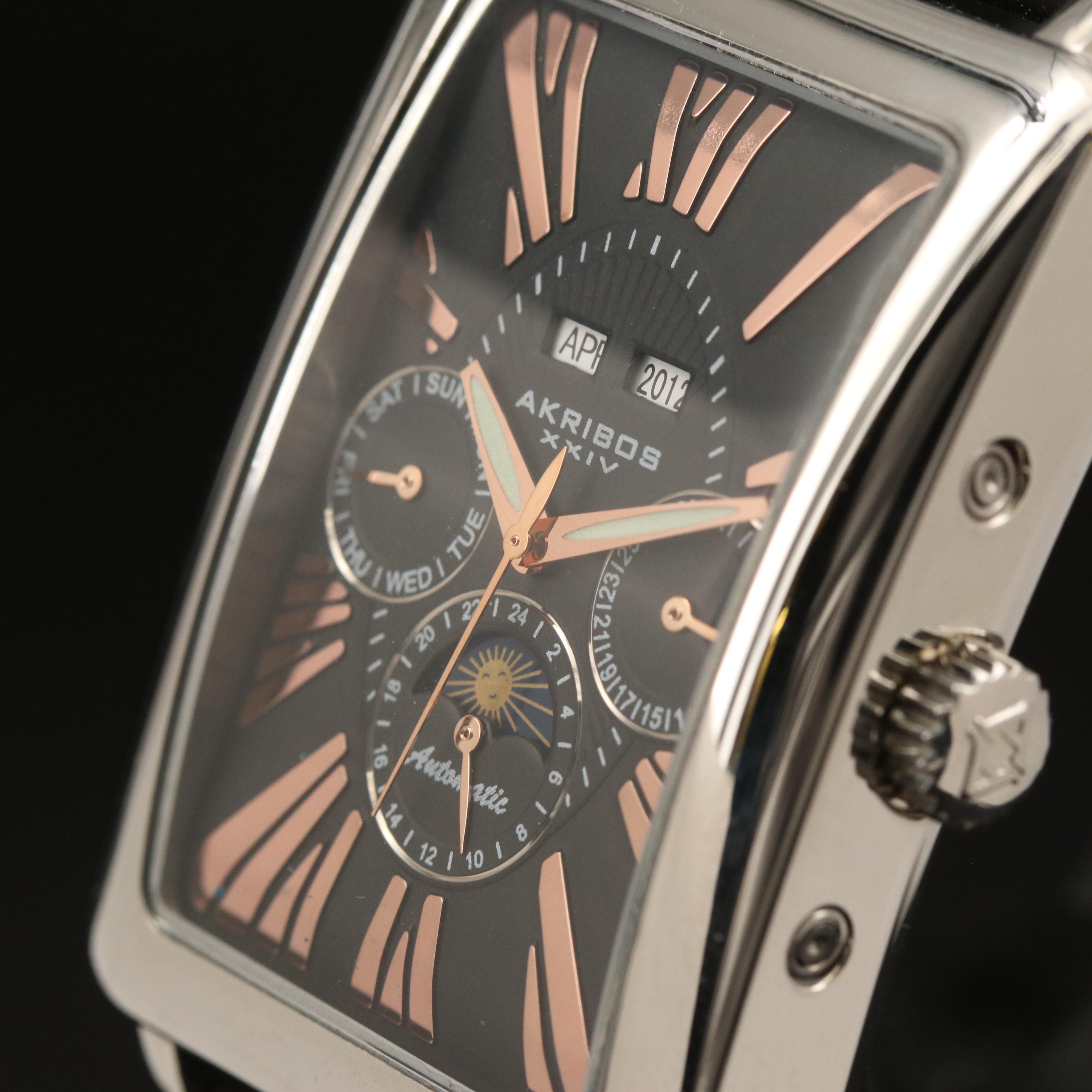 Akribos XXIV Complication Stainless Steel Watch