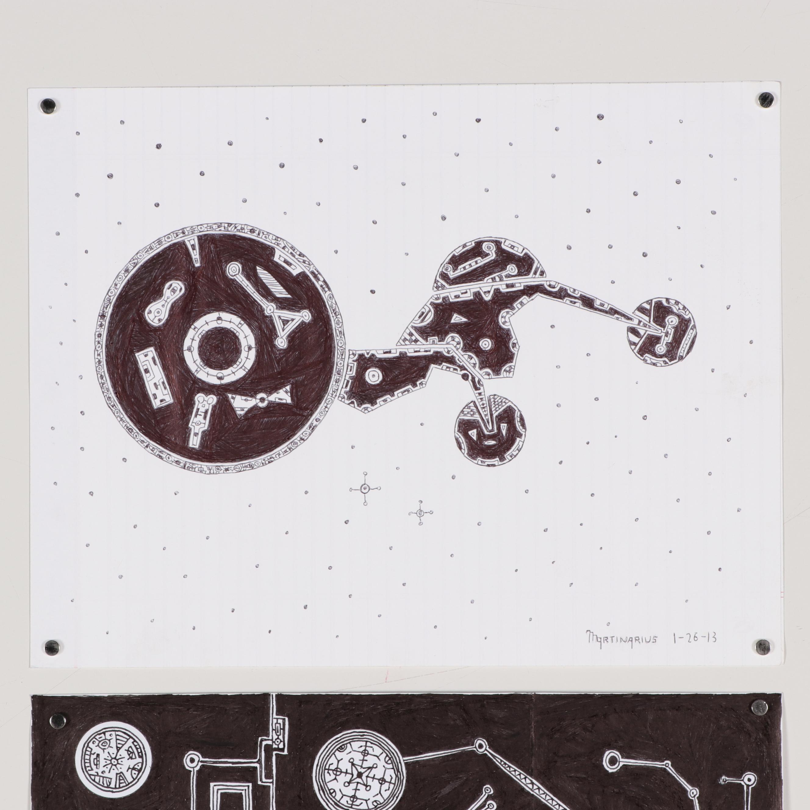 Abstract Geometric Ink Drawings, 21st Century