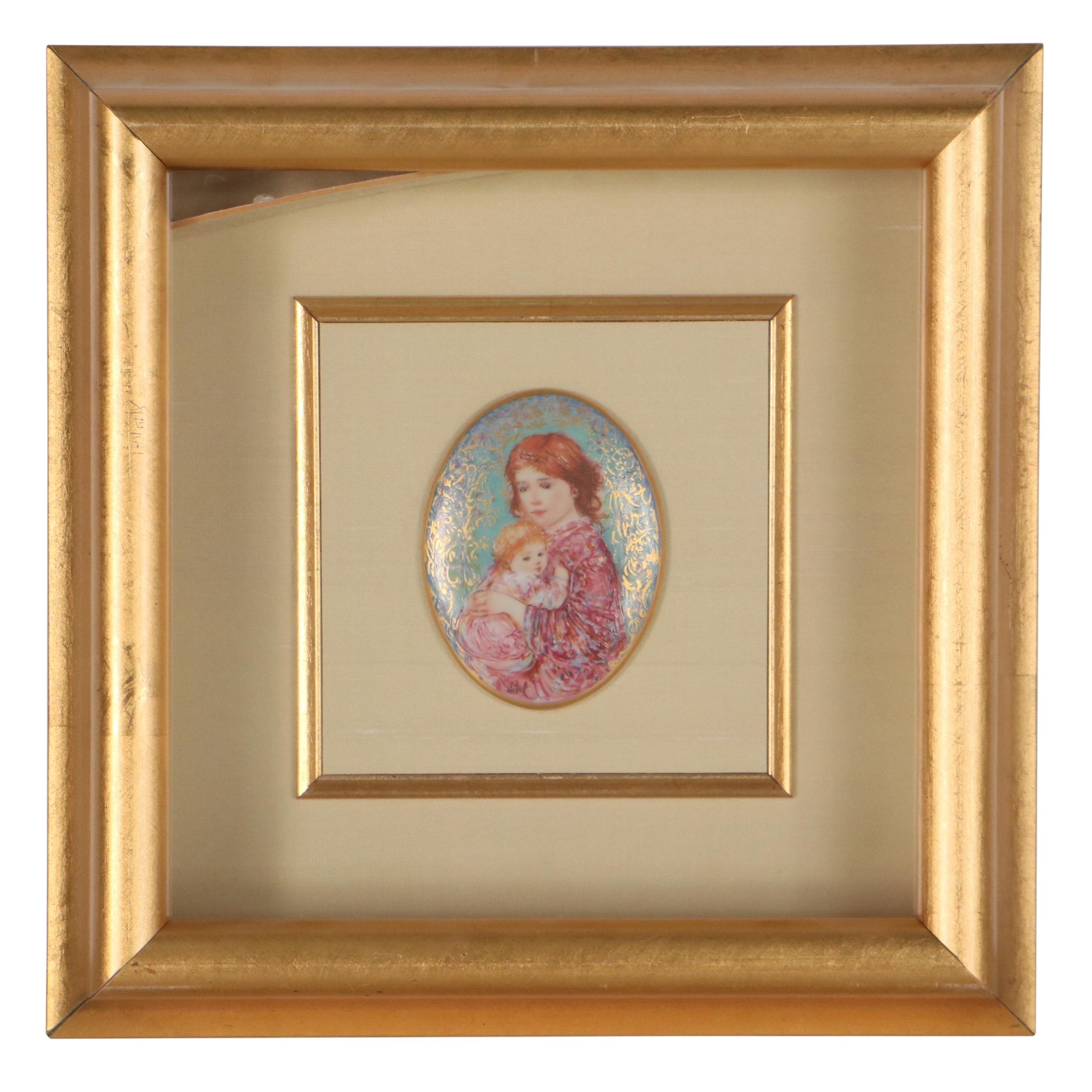 Edna Hibel Kaiser Porcelain Plaque "Mother and Child," 1981