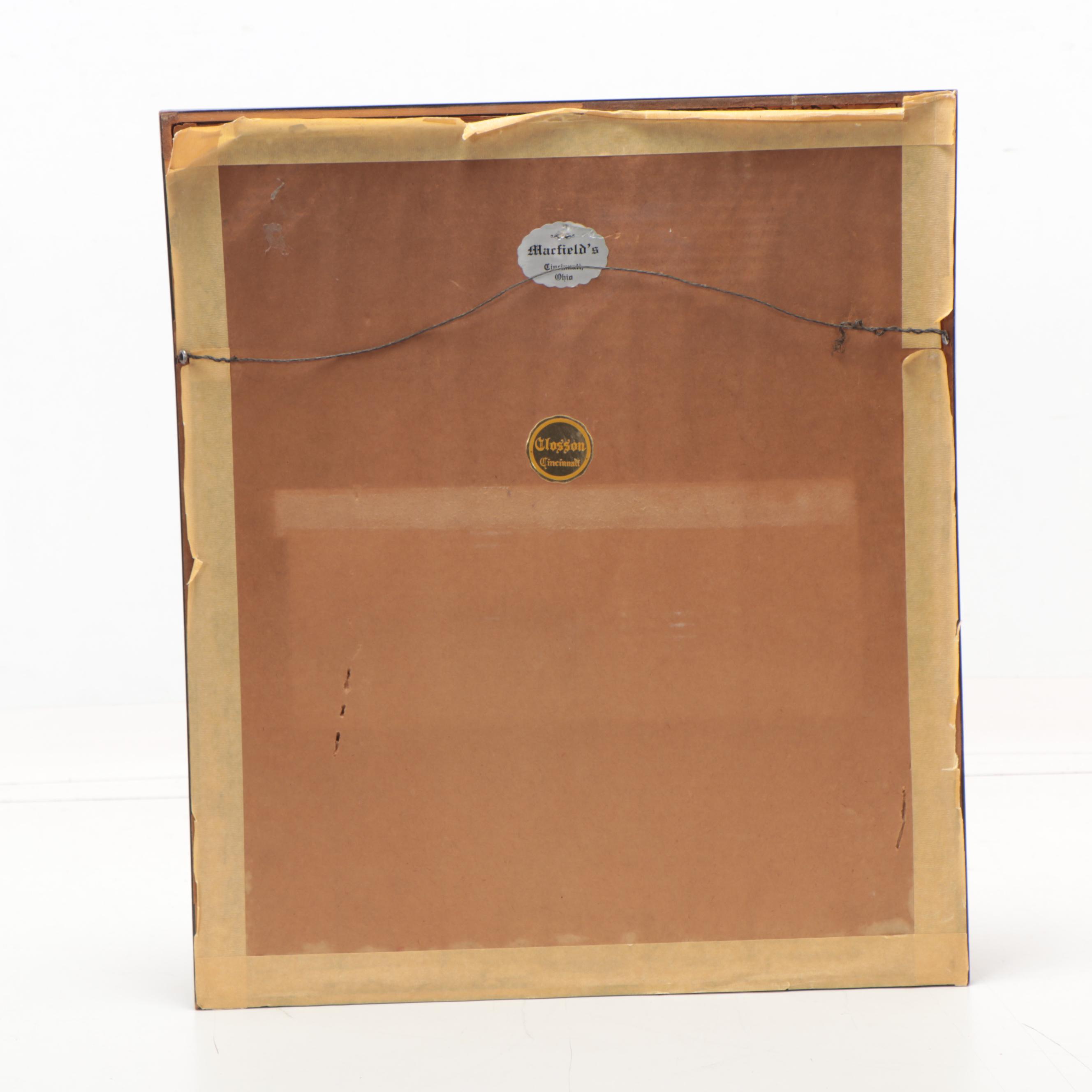 Chauncey Foster Ryder Etching of Barnyard, Early 20th Century