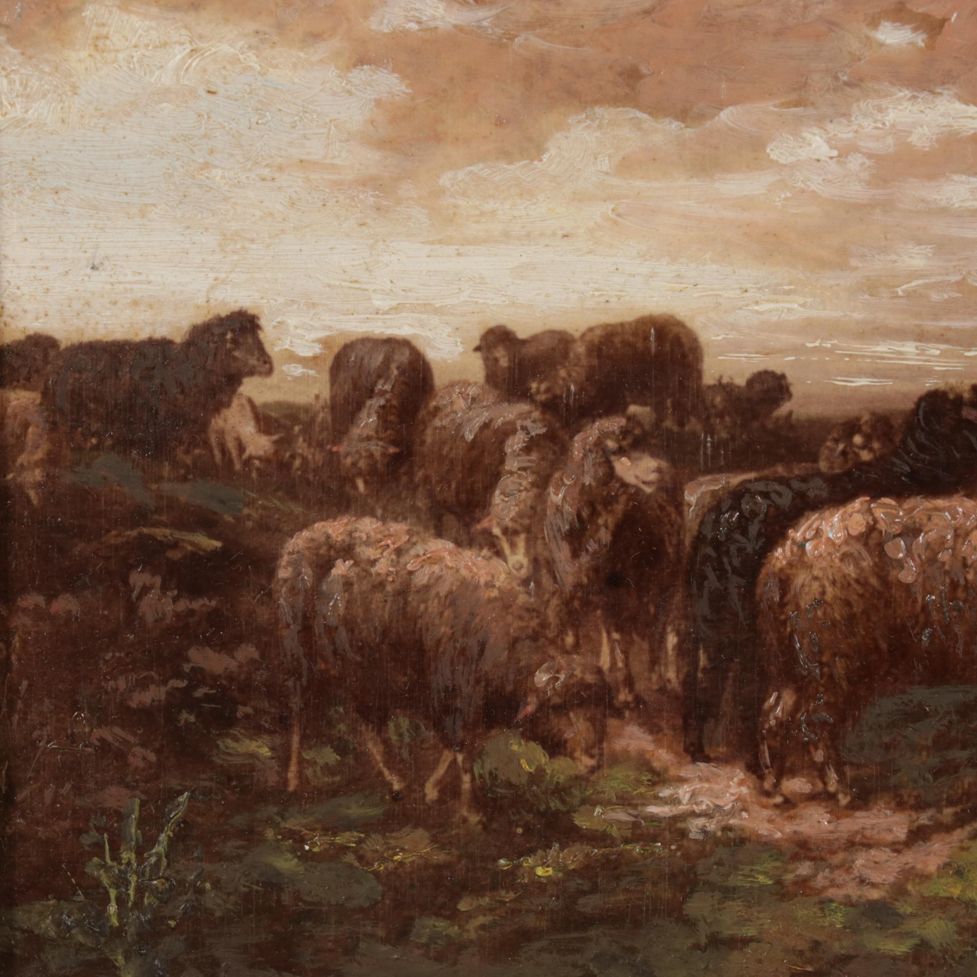 Oil Painting of Shepherd, Late 19th to Early 20th Century