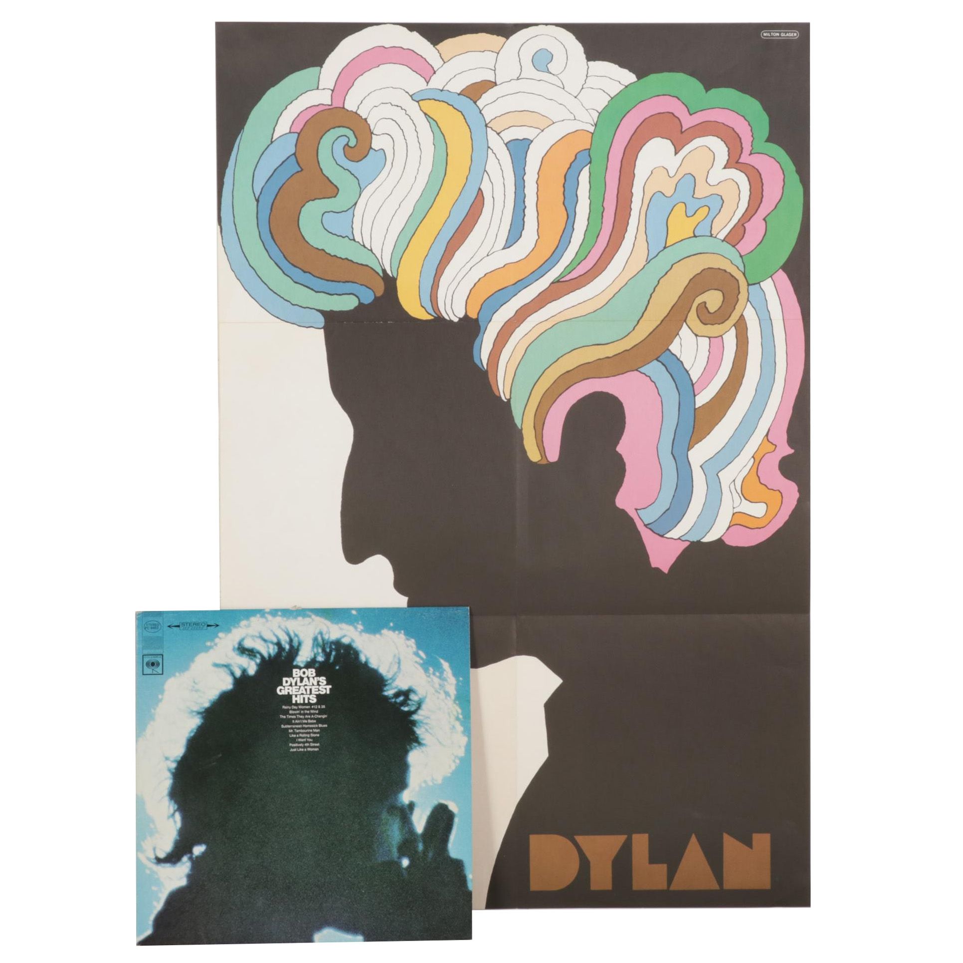 "Bob Dylan's Greatest Hits" Album With Poster Designed by Milton Glaser, 1966