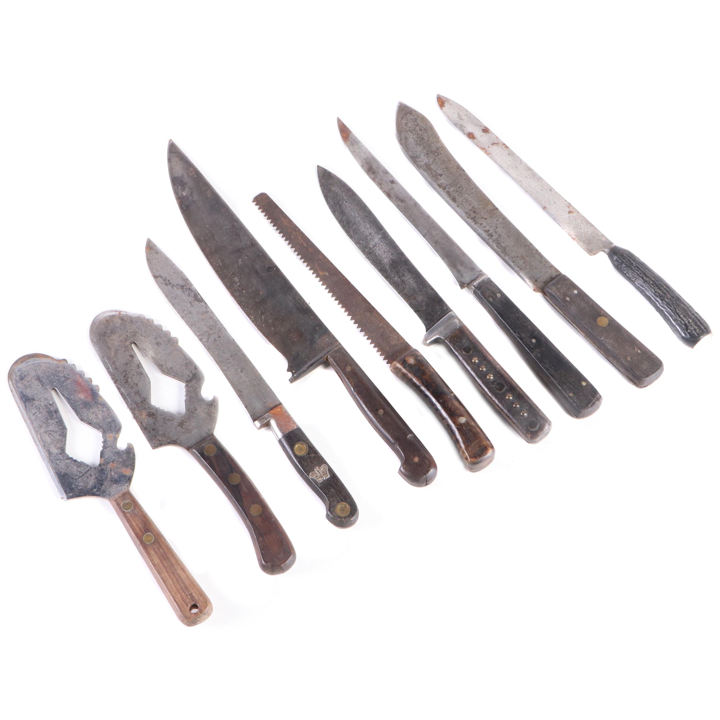 Klever Kleever Multi-Purpose Cleaver with Other Kitchen Knives, 20th Century