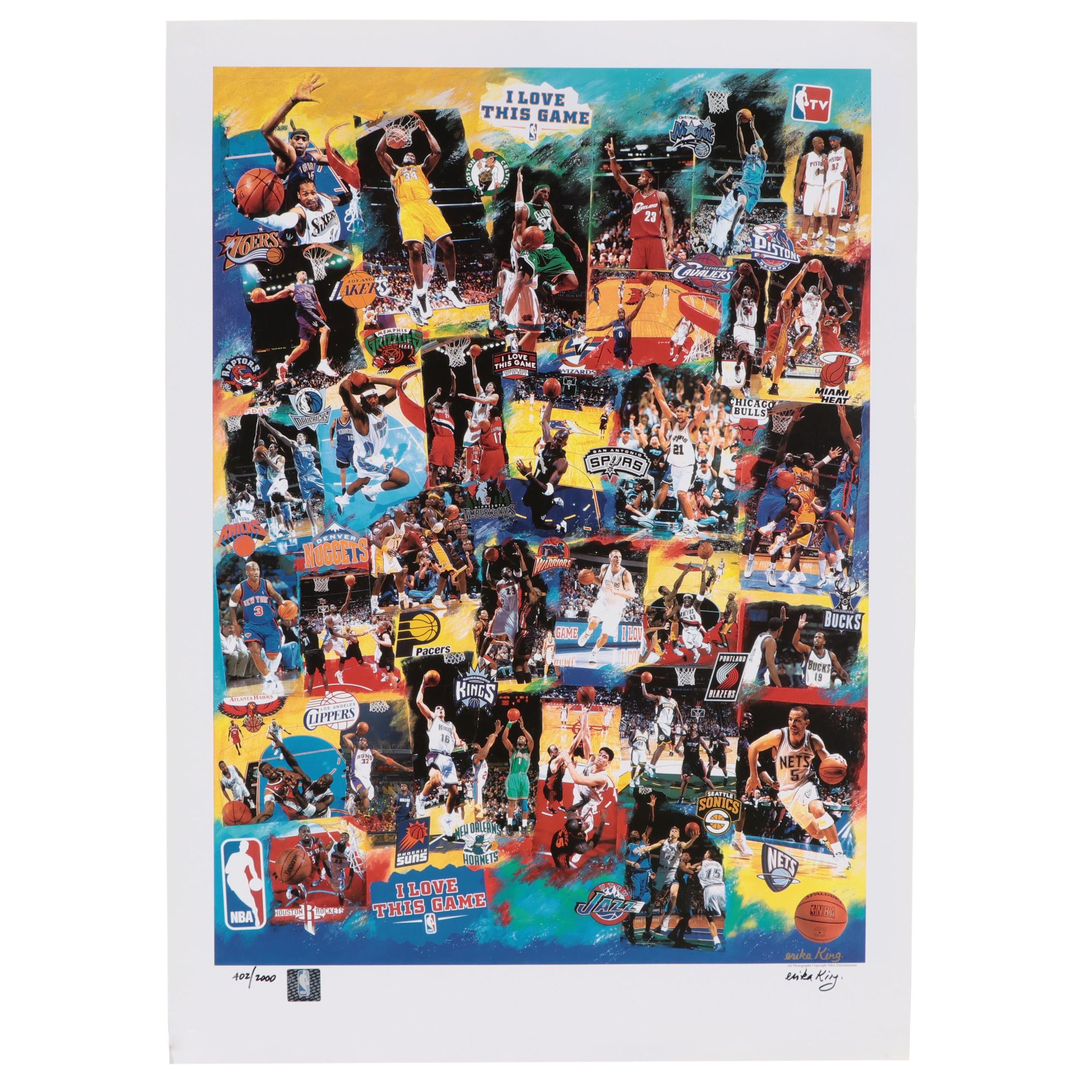 Erika King "I Love This Game" NBA Offset Lithographic Poster