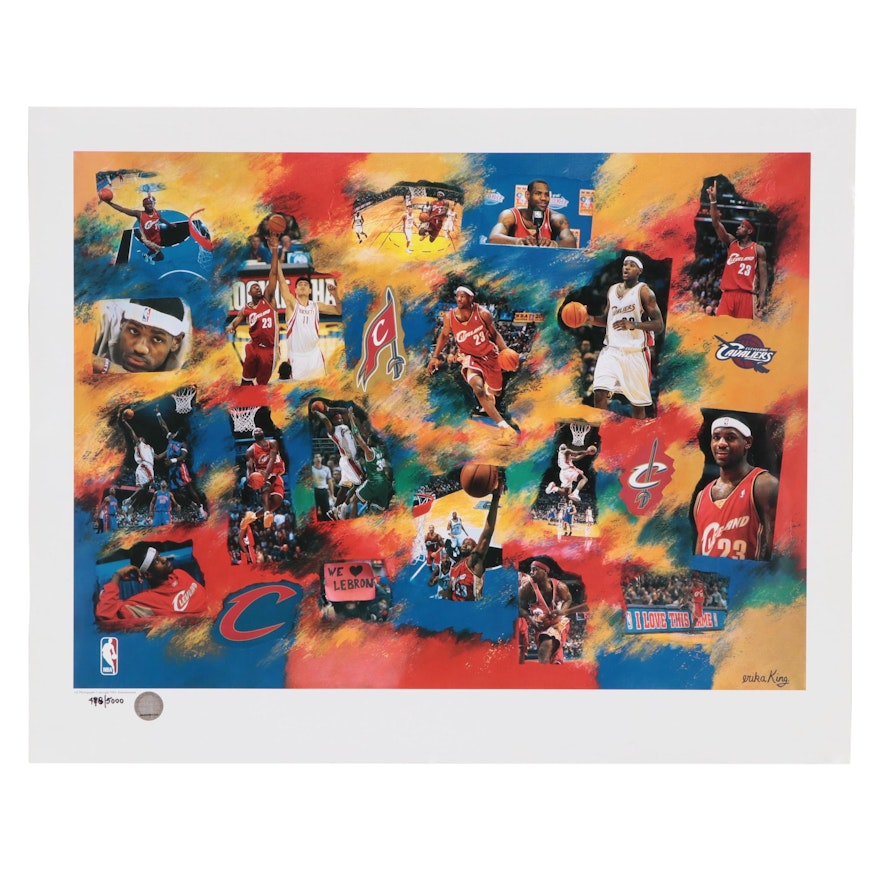 Offset Lithograph After Erika King "NBA LeBron James Rookie of the Year"