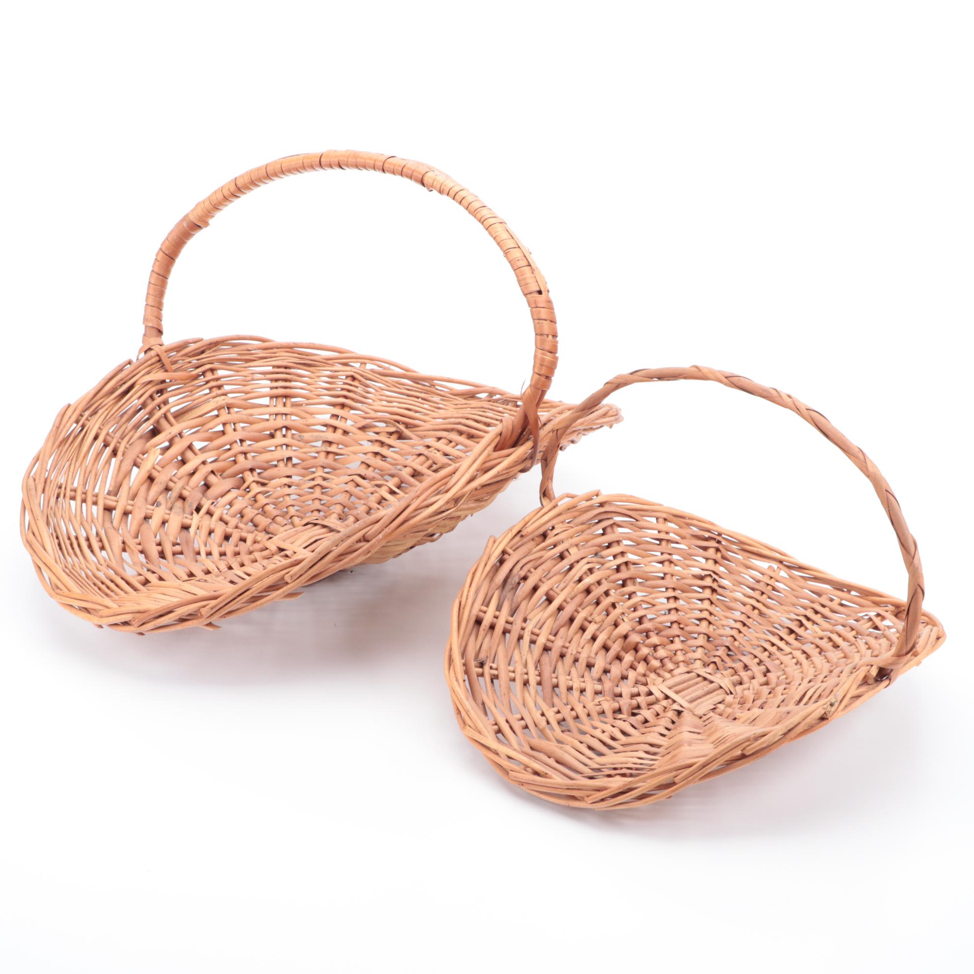 Wood, Cane and Grass Wicker Woven Baskets.