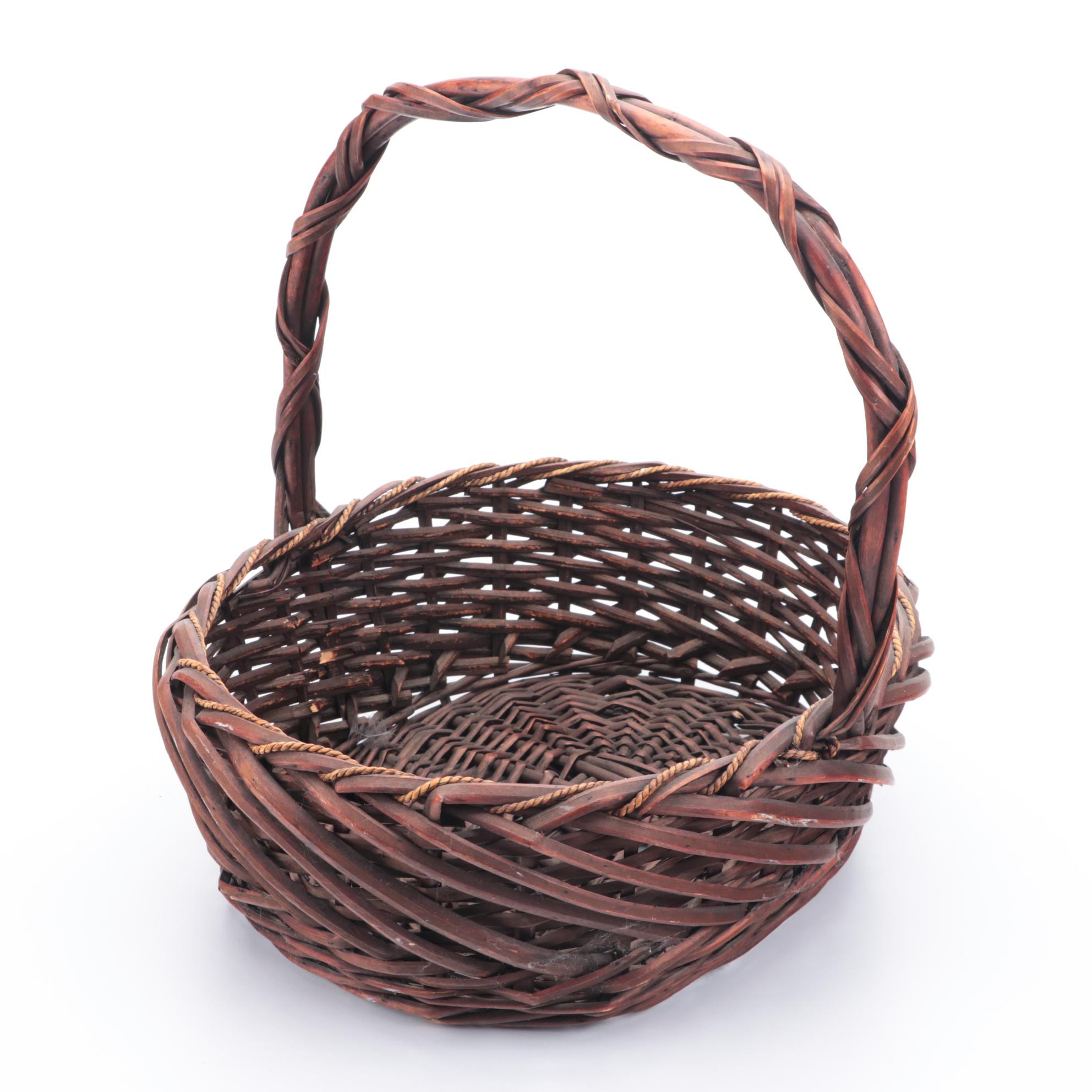Wood, Cane and Grass Wicker Woven Baskets.