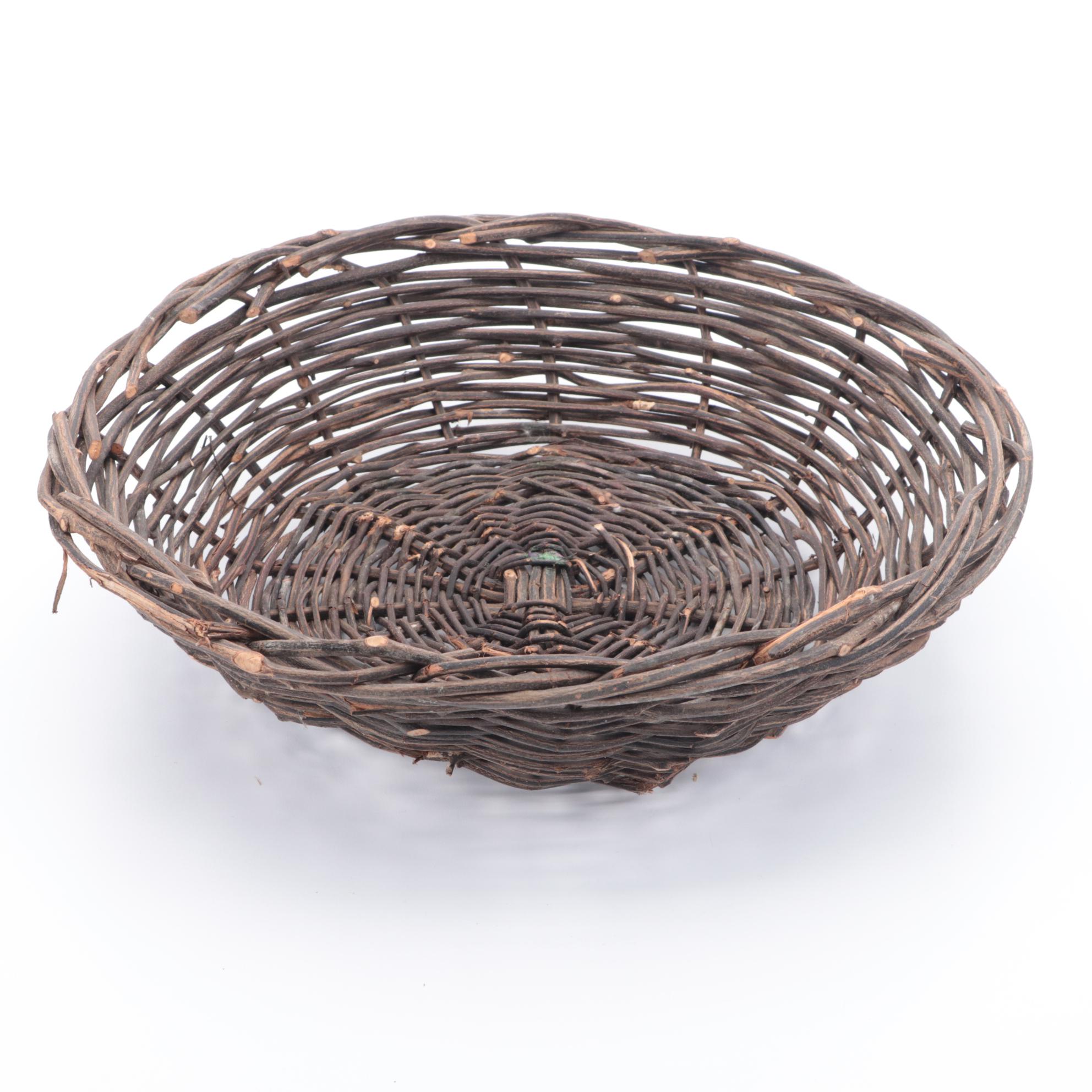 Wood, Cane and Grass Wicker Woven Baskets.
