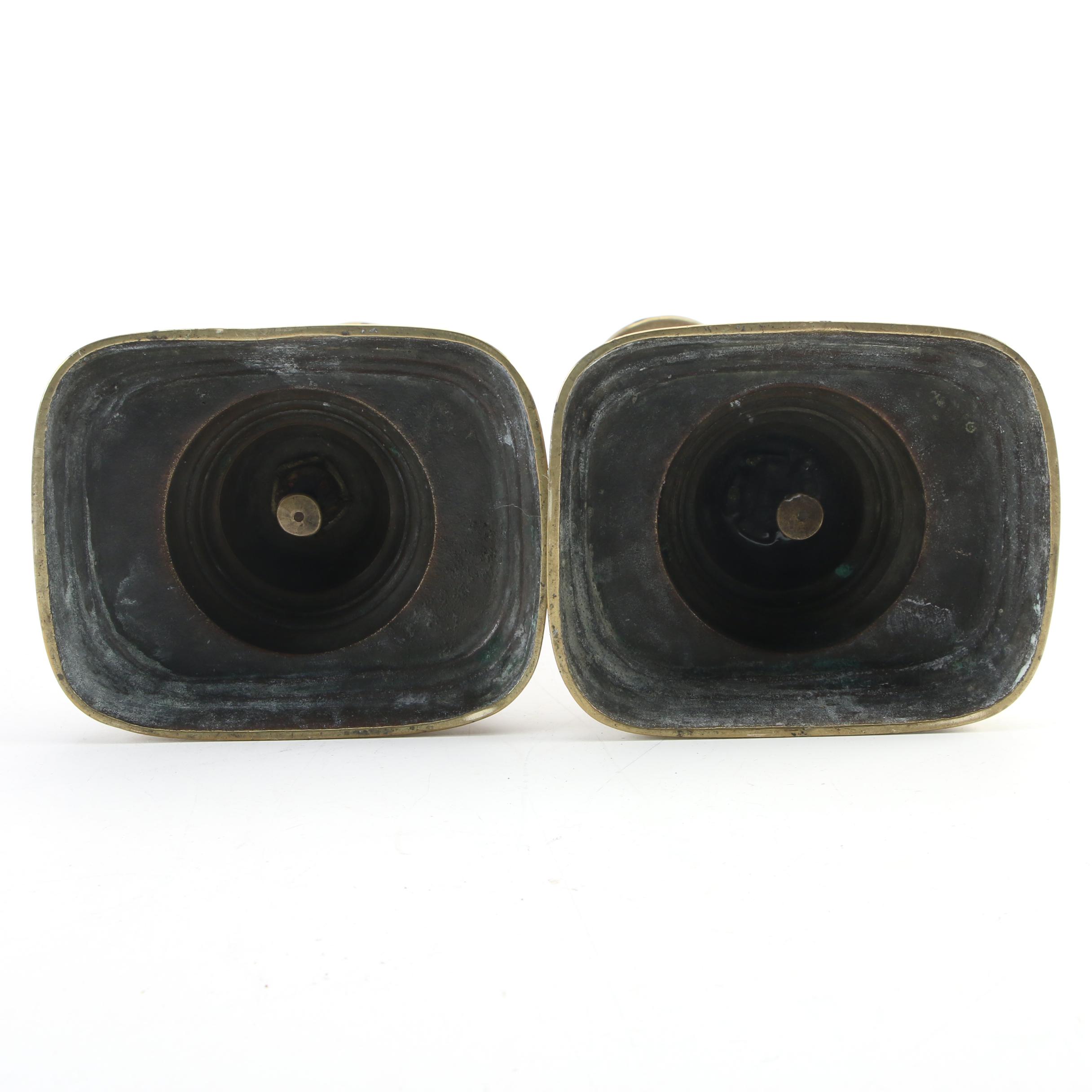 English Push-Up and Other Brass Candlesticks