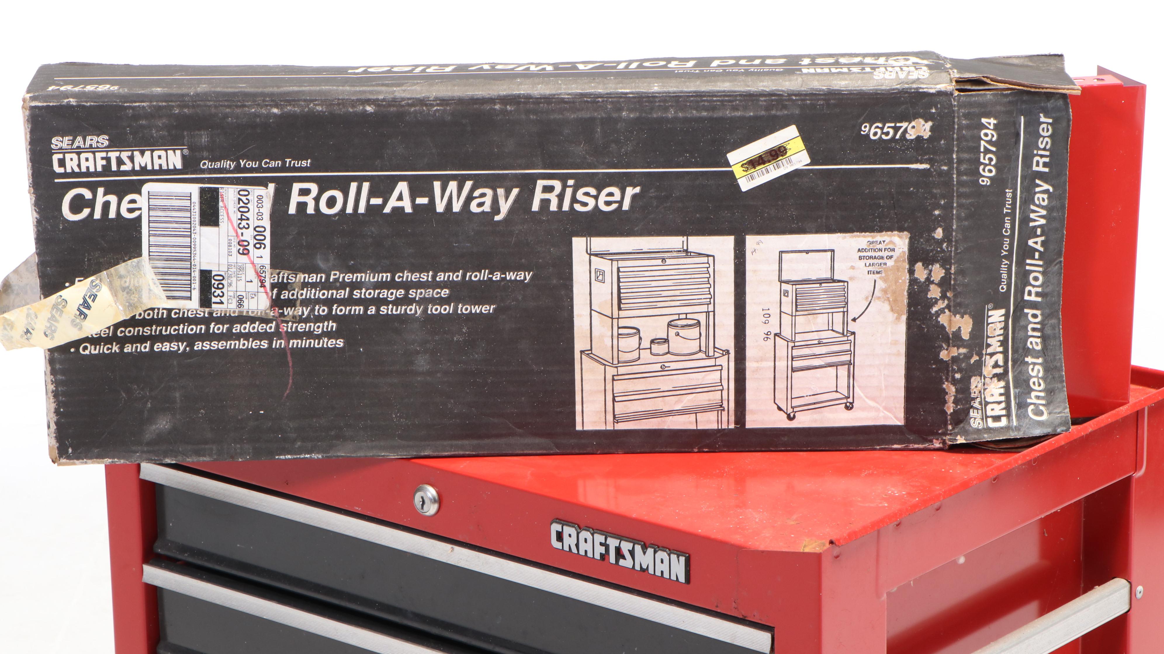 Sears Craftsman Steel Tool Chest with Riser and Castors, 1996 EBTH