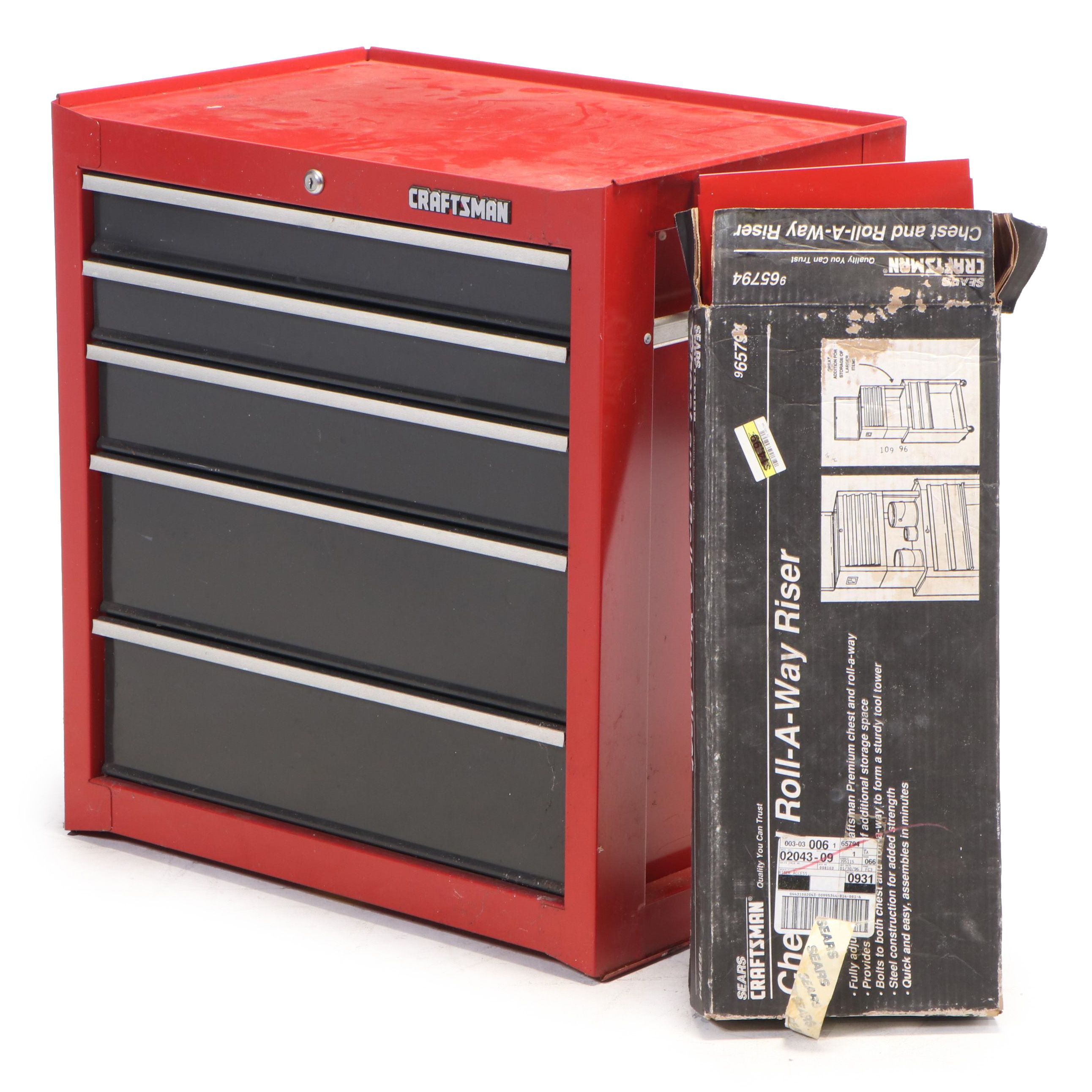 Sears Craftsman Steel Tool Chest with Riser and Castors, 1996 EBTH