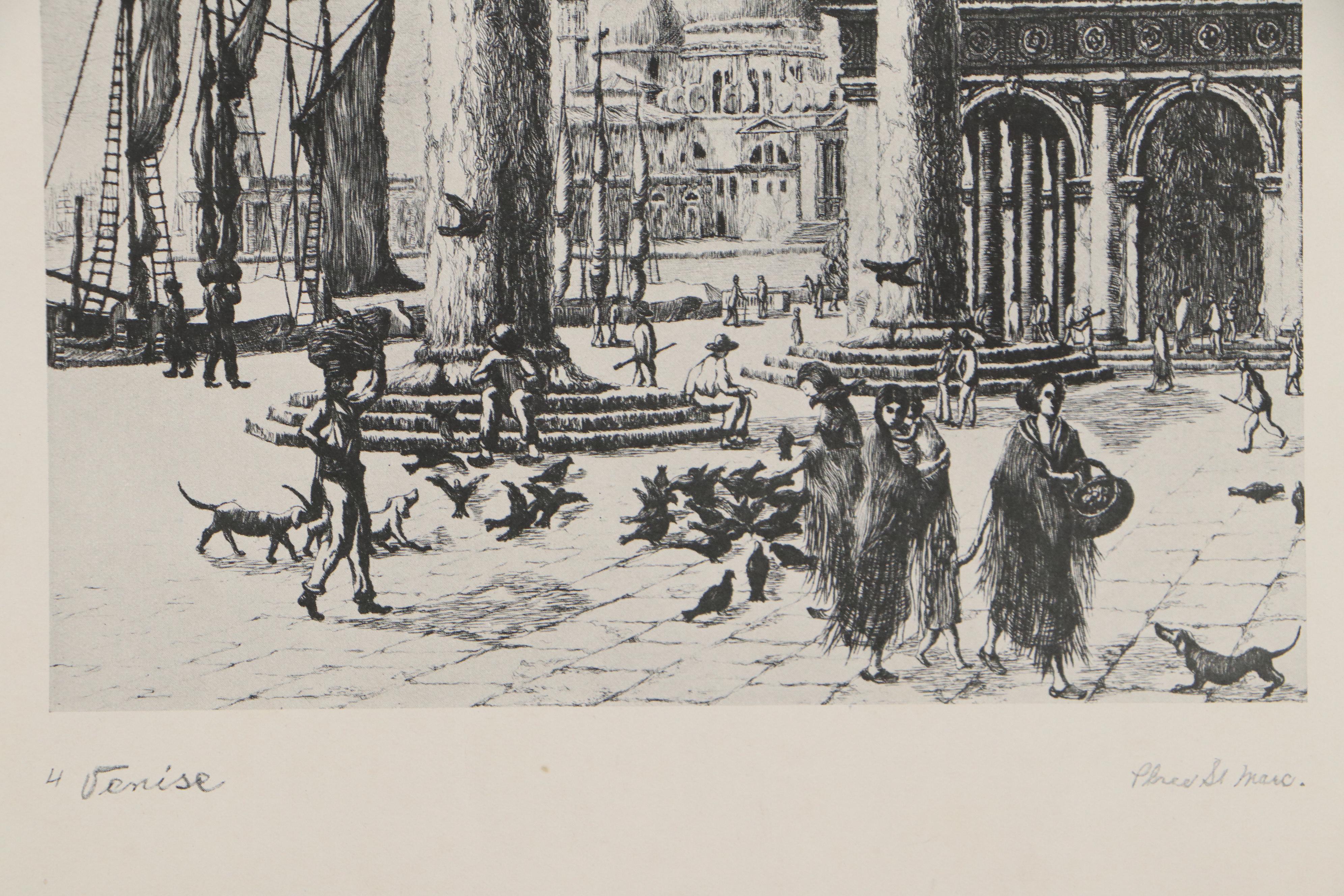 Figurative Intaglio or Relief Prints and Architectural Offset Lithographs