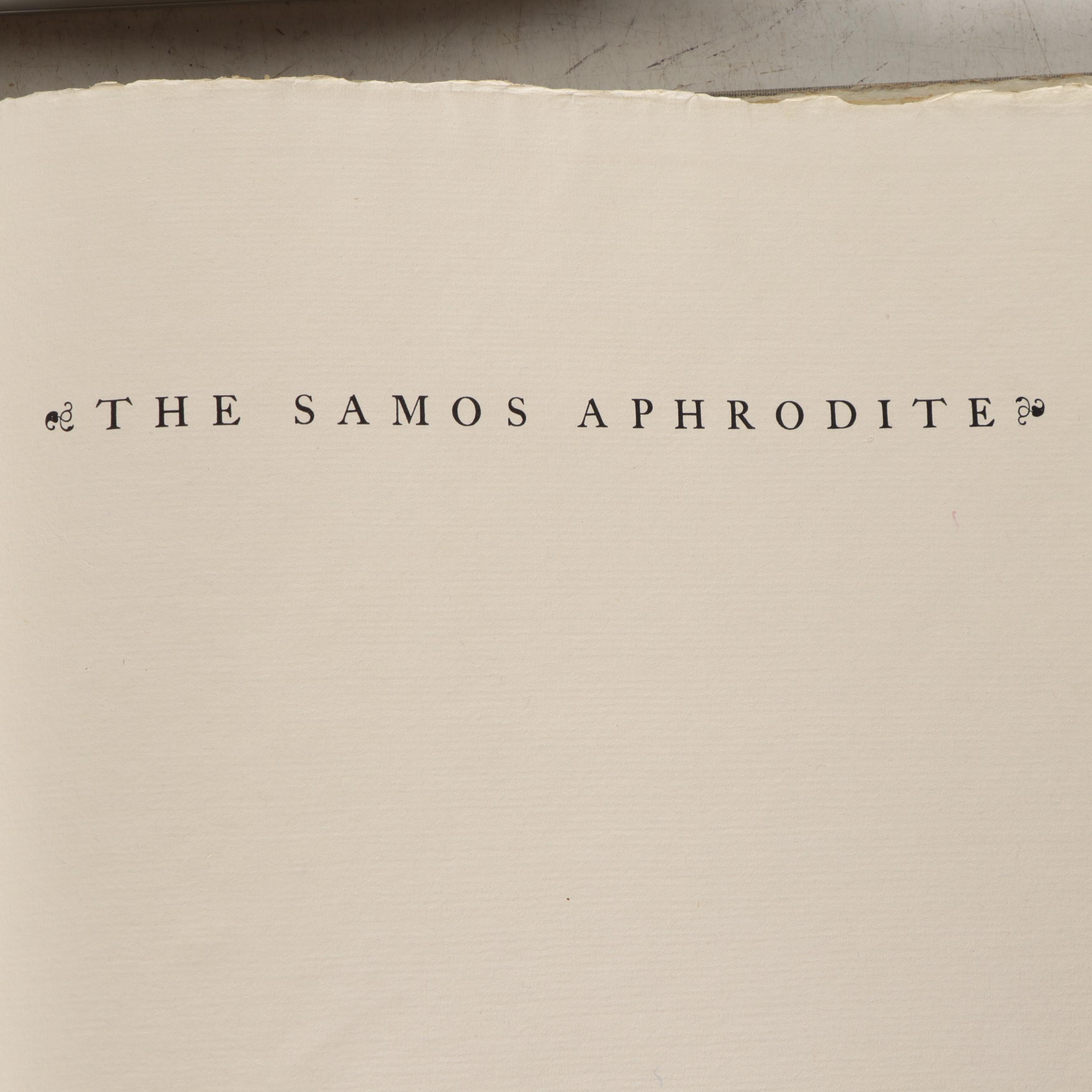 "The Samos Aphrodite" Monograph Folio by E. Govett, 1918