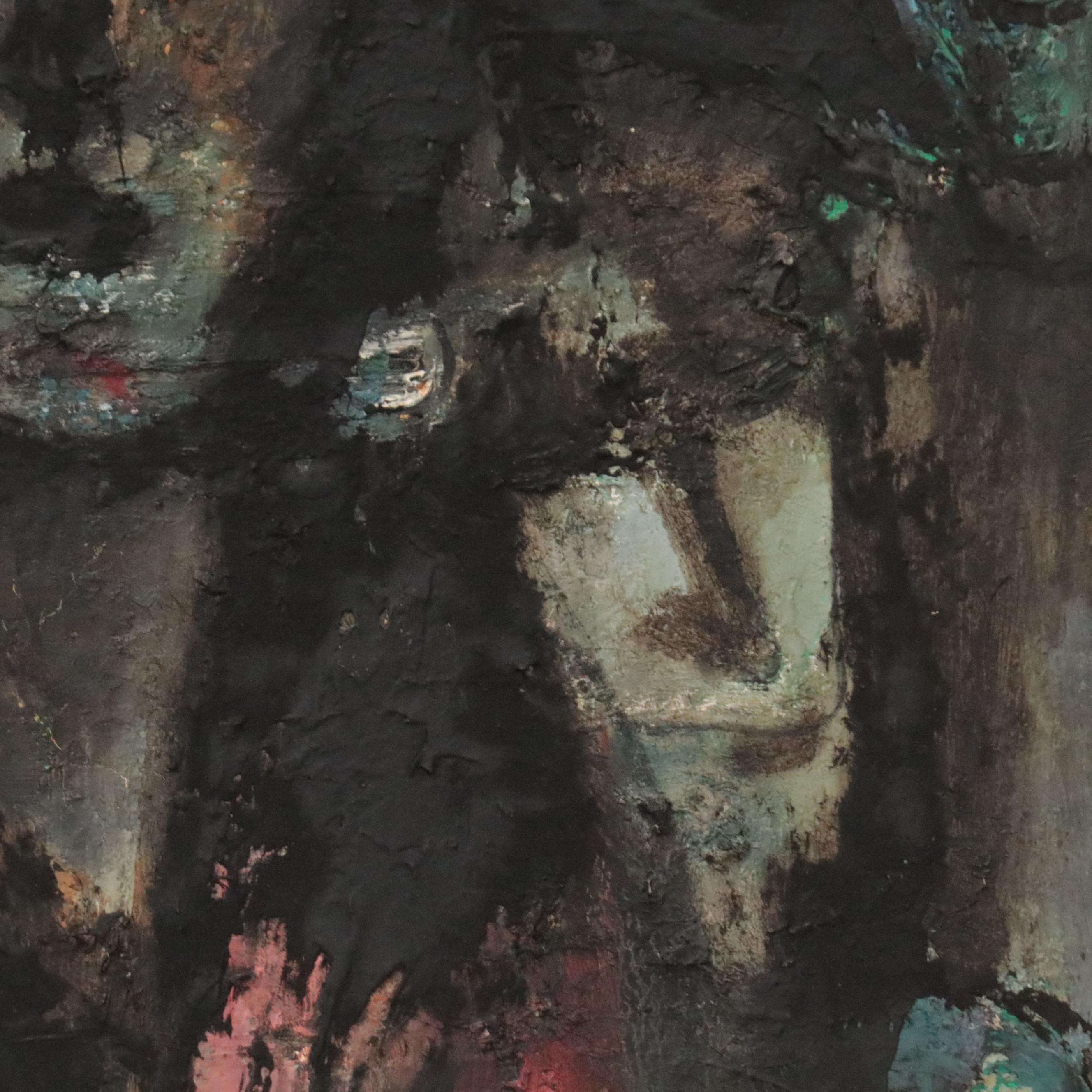 Ella Stewart-Clayburn Abstract Oil Painting, Mid-20th Century