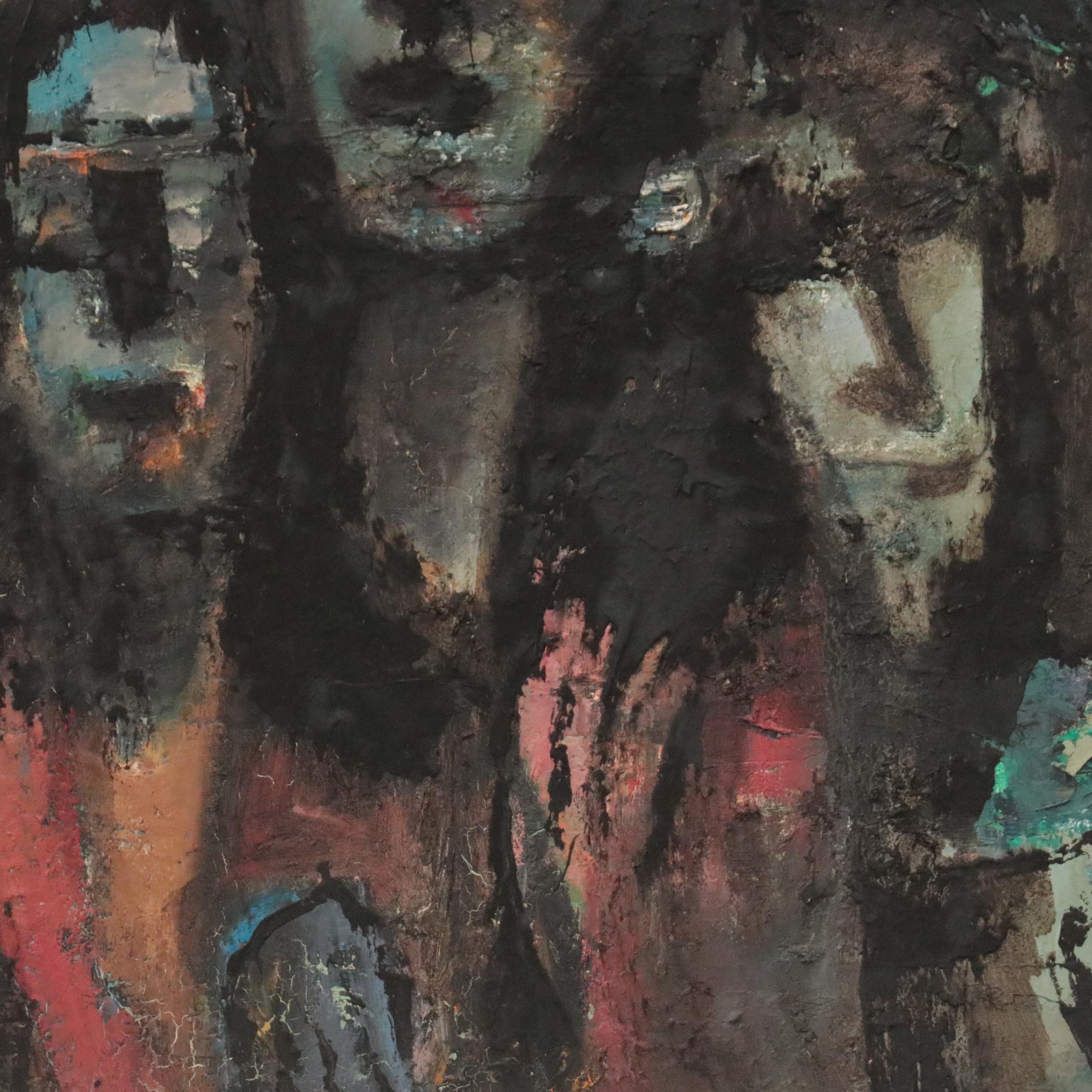 Ella Stewart-Clayburn Abstract Oil Painting, Mid-20th Century