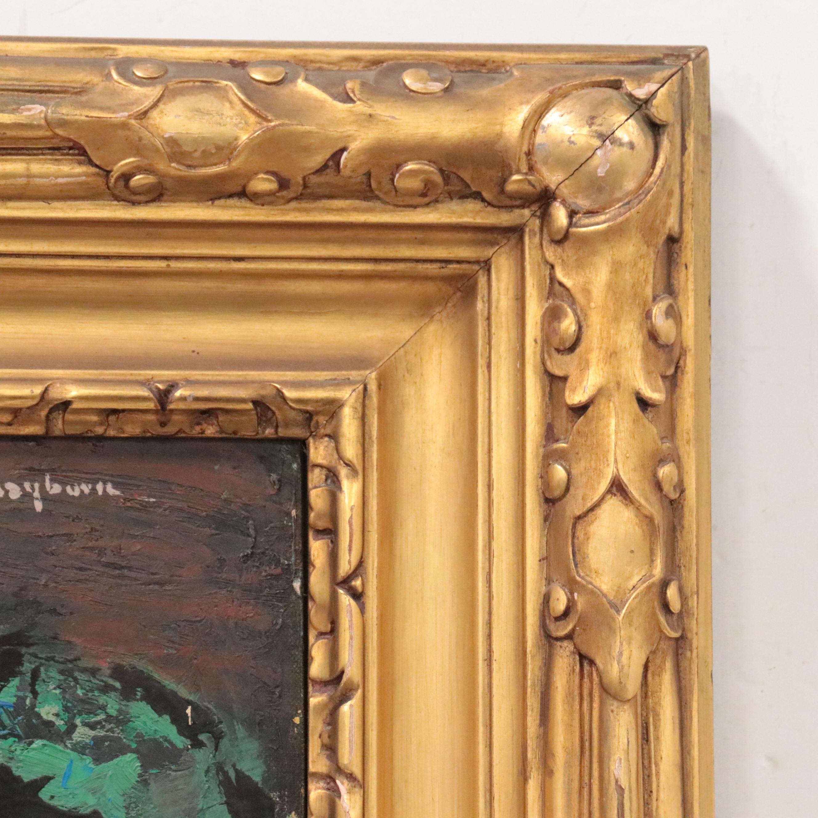 Ella Stewart-Clayburn Abstract Oil Painting, Mid-20th Century