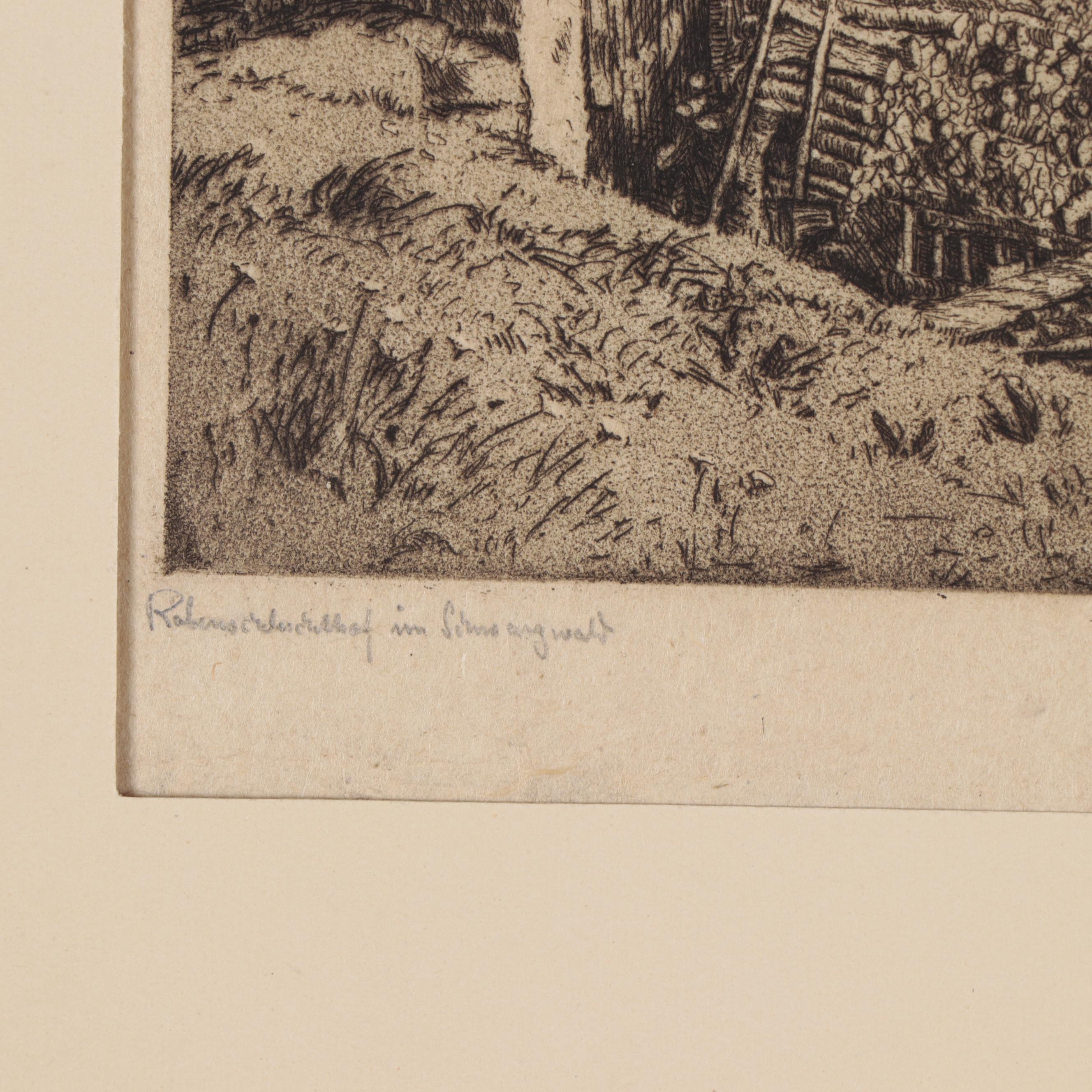 Paul Sollmann Landscape and Town Scene Etchings, 20th century