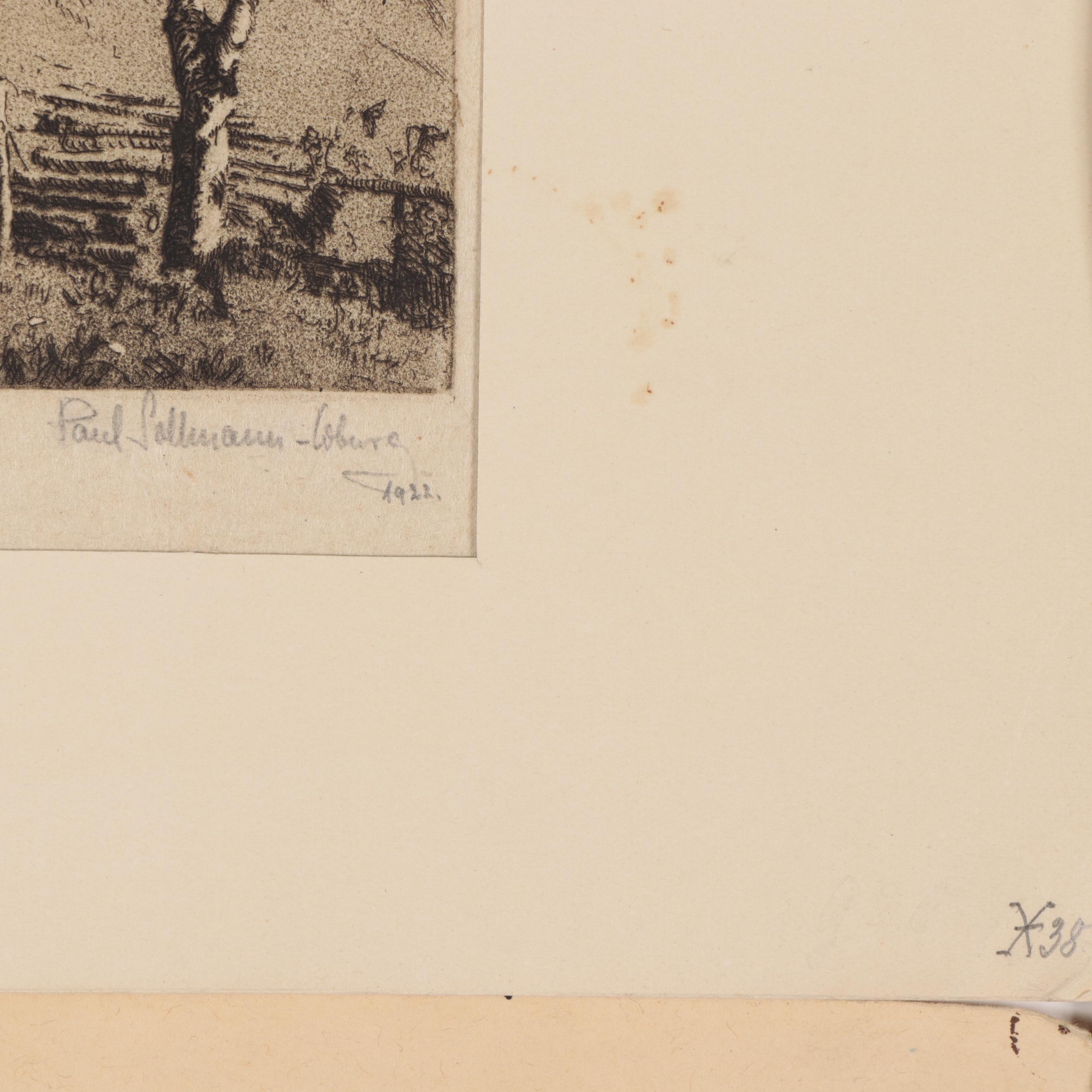 Paul Sollmann Landscape and Town Scene Etchings, 20th century