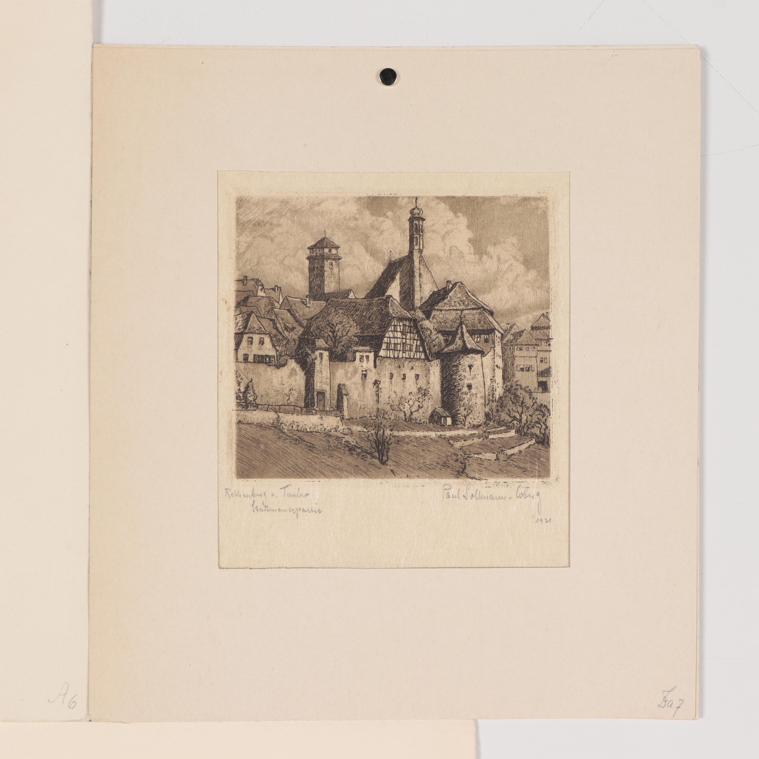 Paul Sollmann Landscape and Town Scene Etchings, 20th century