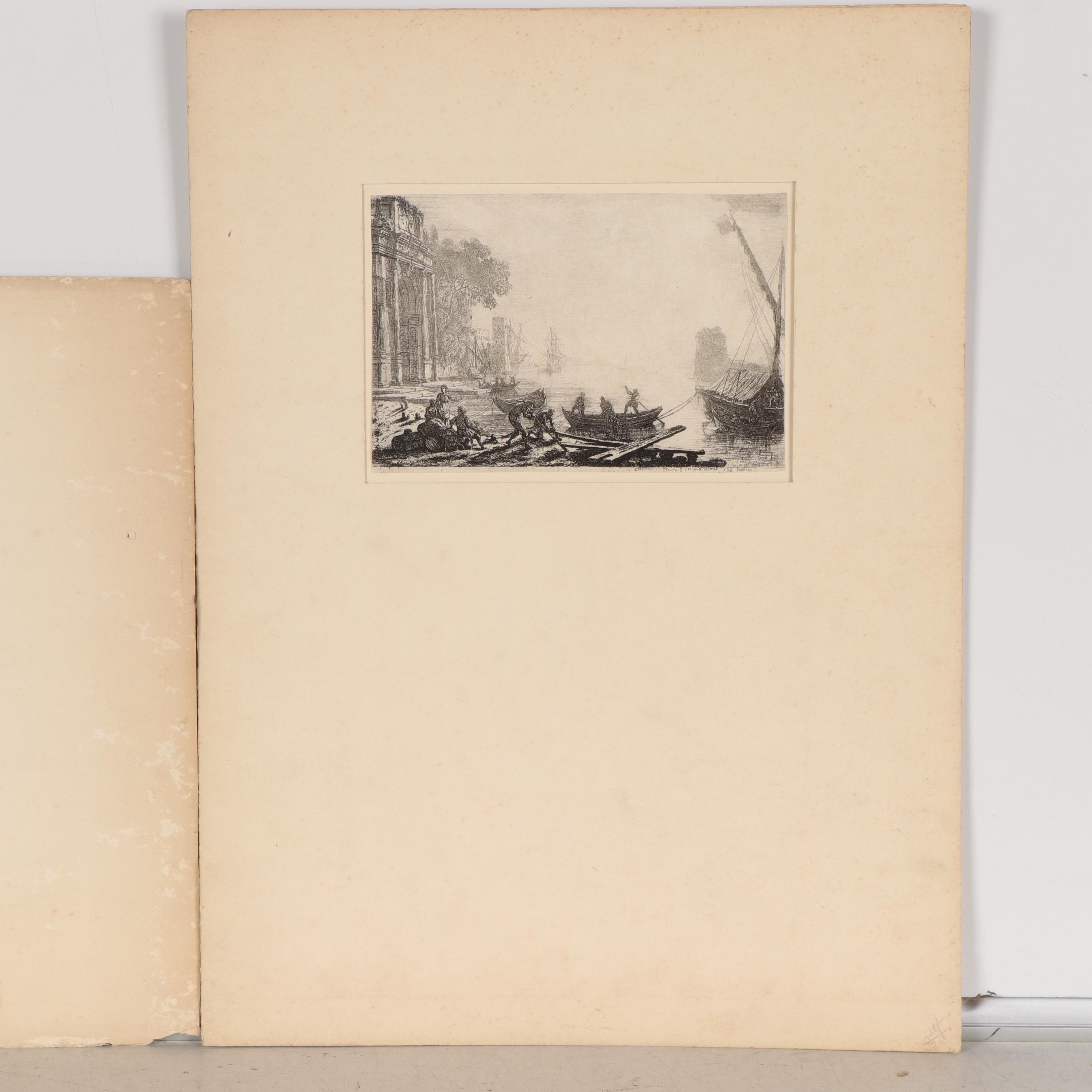 Intaglio Prints Including R. Earlom Sepia Mezzotint of Shipwreck, 1774