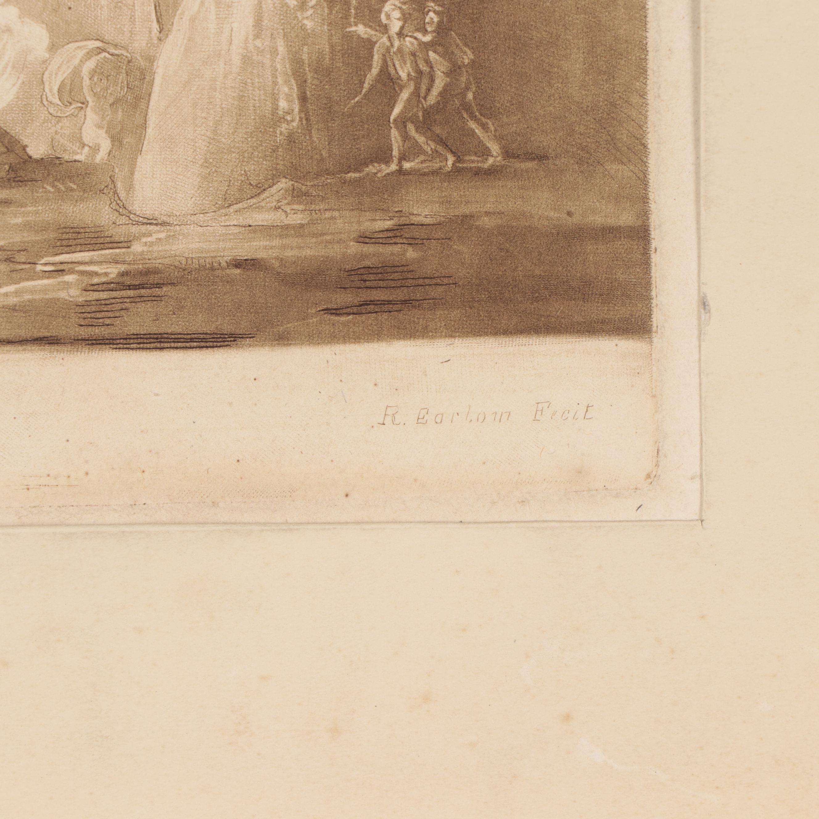 Intaglio Prints Including R. Earlom Sepia Mezzotint of Shipwreck, 1774