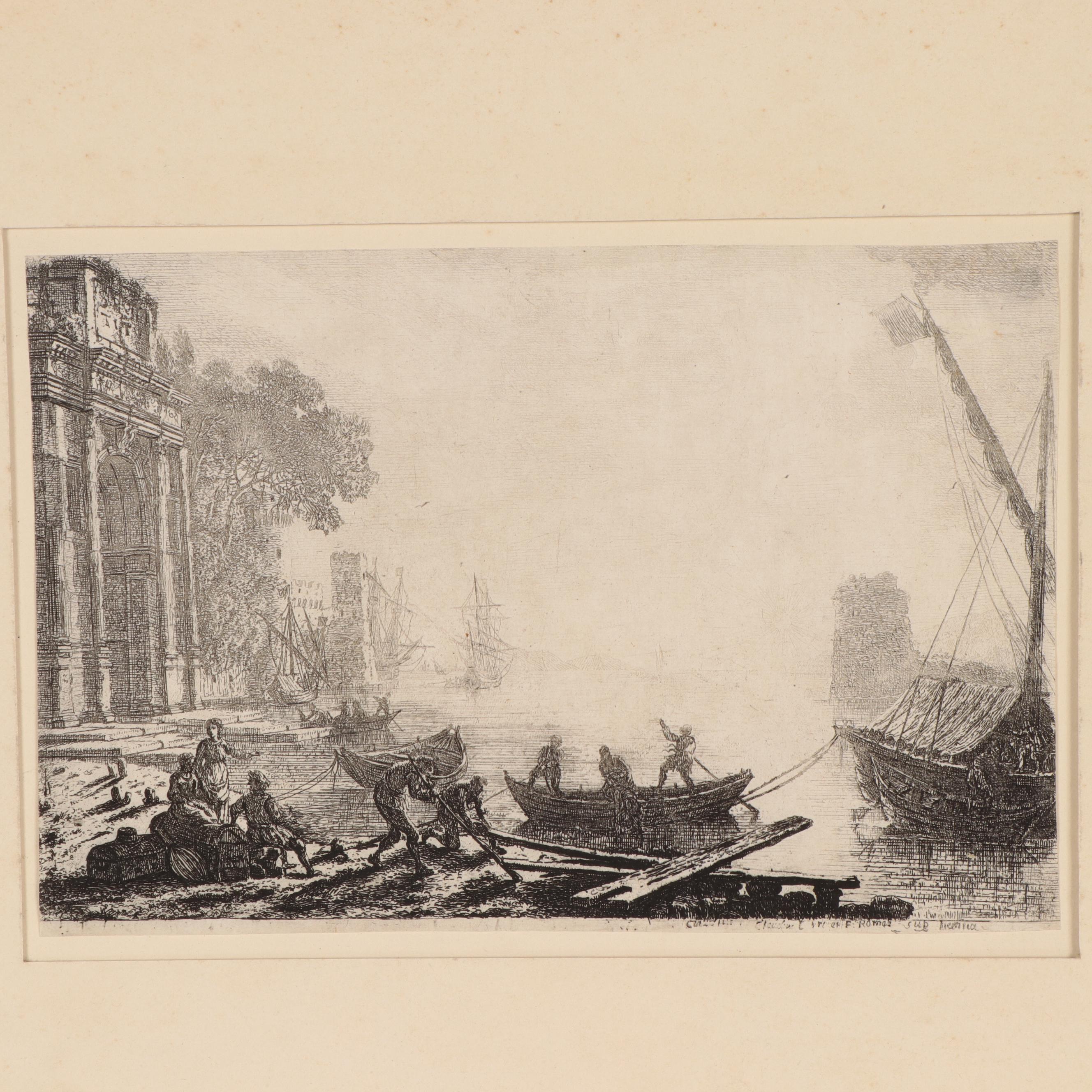 Intaglio Prints Including R. Earlom Sepia Mezzotint of Shipwreck, 1774