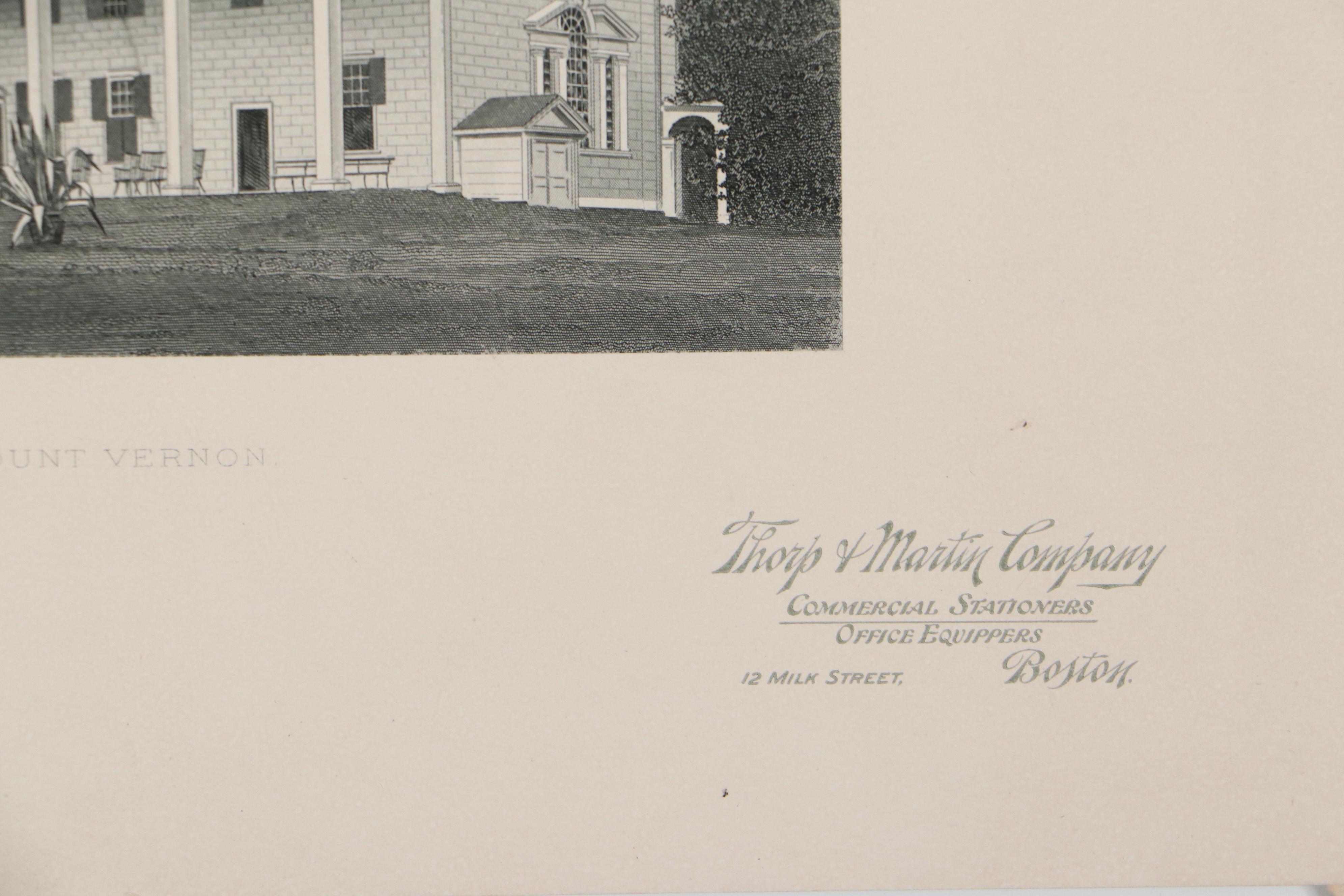 Landscape Intaglio Prints Including "Mount Vernon"