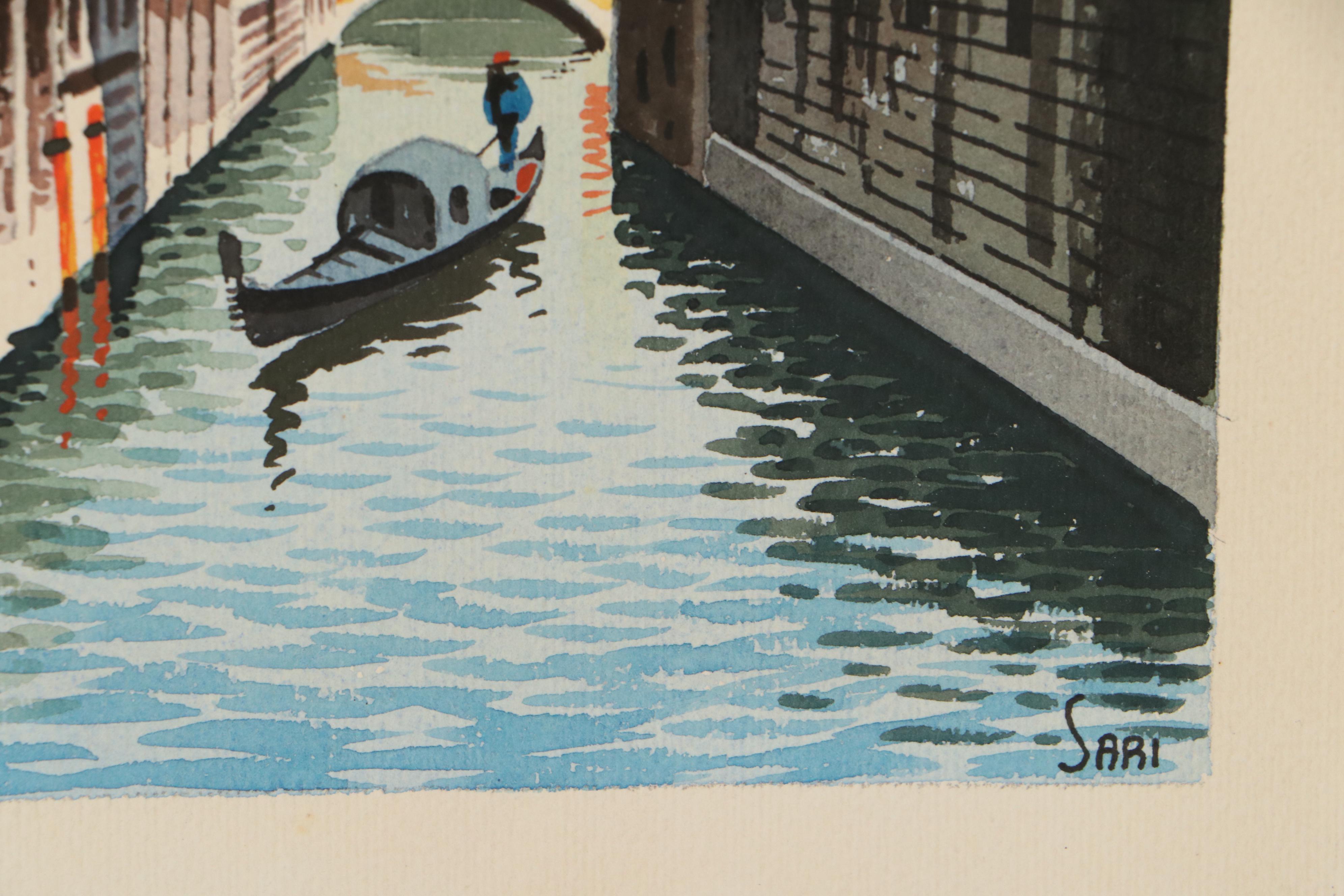 Japanese Woodblock and Landscape Watercolor Paintings