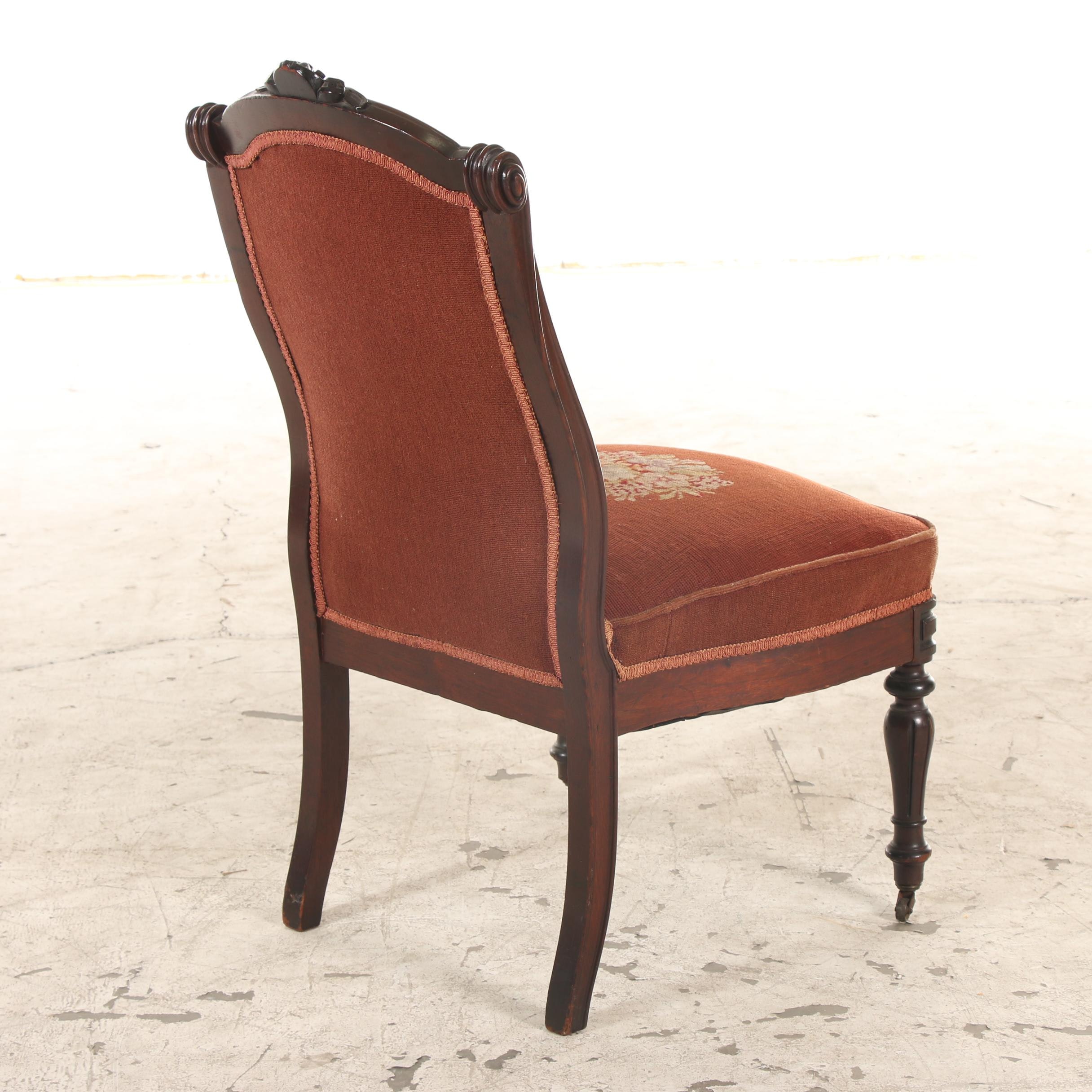 Pair of Renaissance Revival Walnut Side Chairs, 1860s