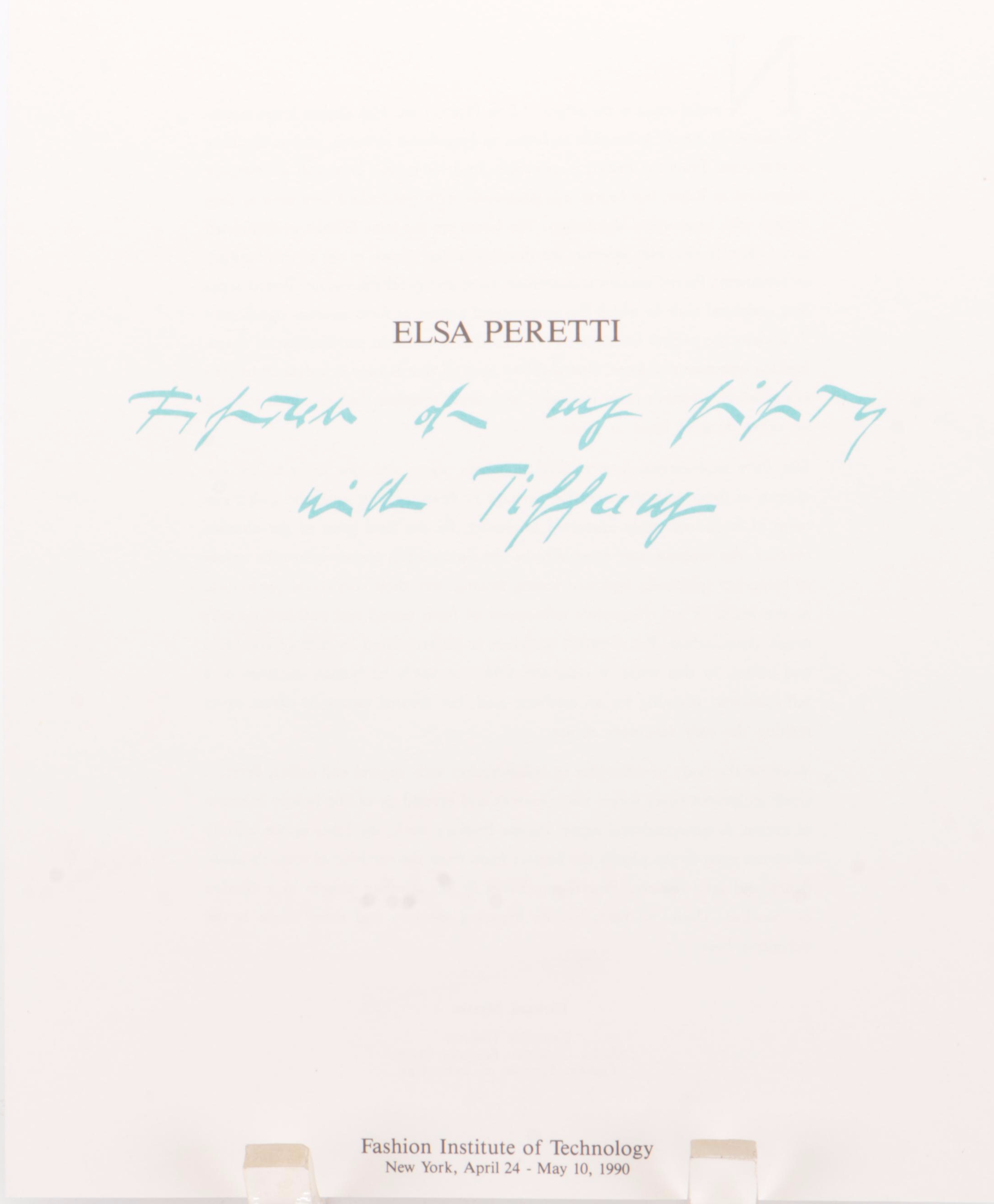 "Fifteen of My Fifty with Tiffany & Co." by Elsa Peretti, 1990