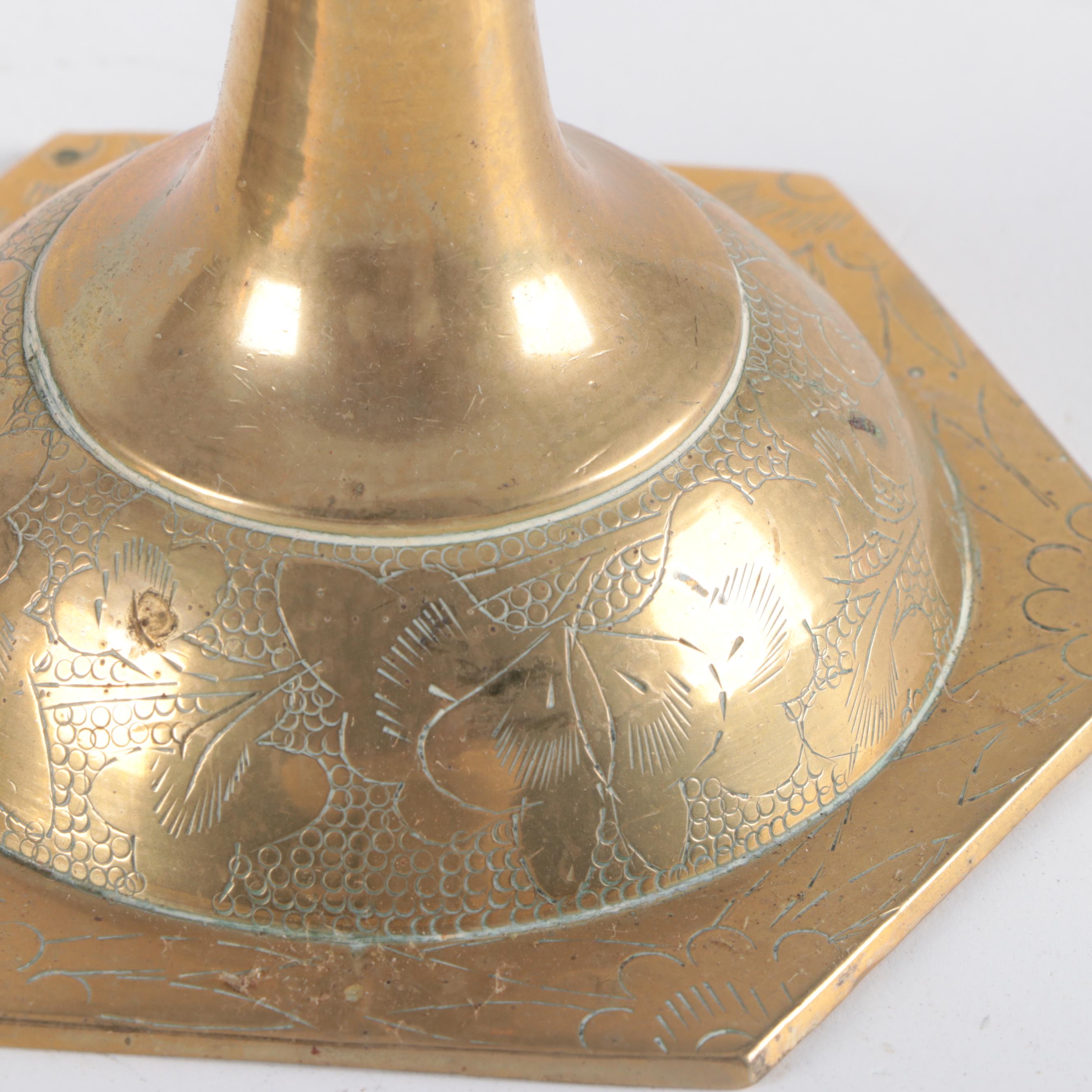 Brass Candlesticks and School or Dinner Bells