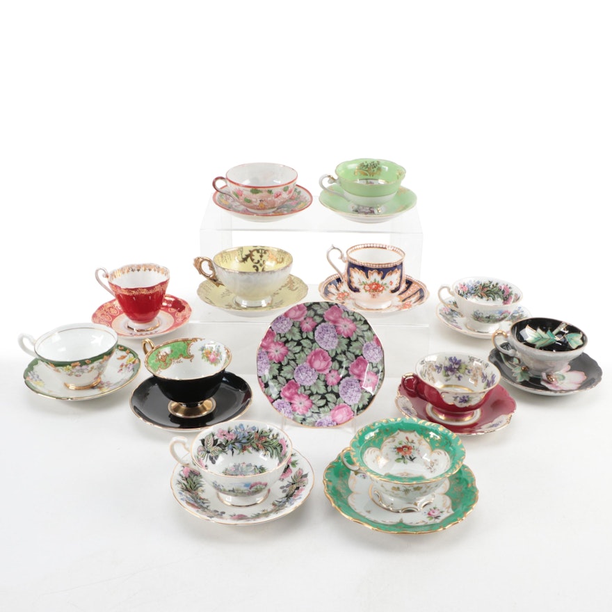 Royal Albert "Royalty" and Other Bone China Teacups, Mid to Late 20th Century