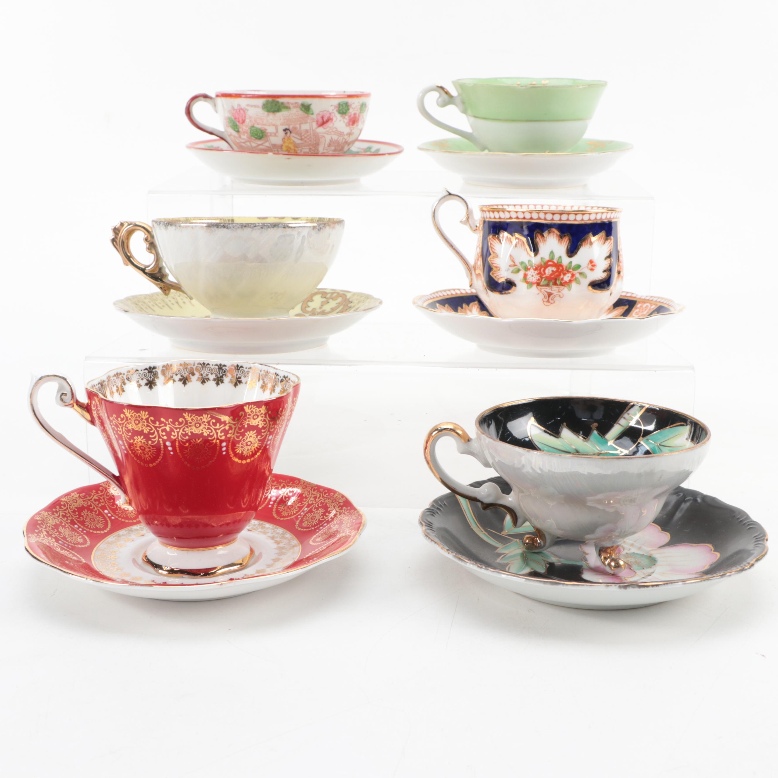 Royal Albert "Royalty" and Other Bone China Teacups, Mid to Late 20th Century