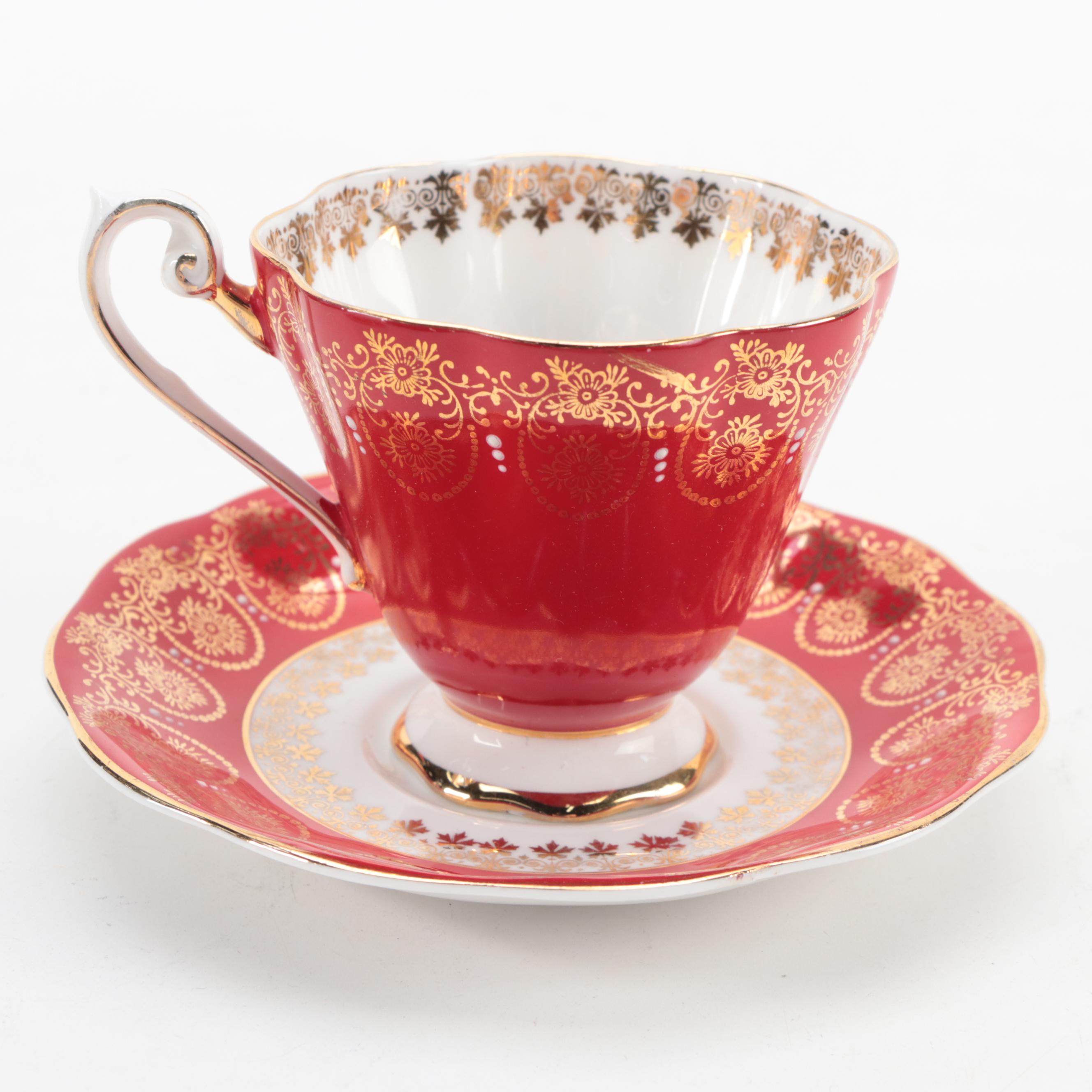 Royal Albert "Royalty" and Other Bone China Teacups, Mid to Late 20th Century