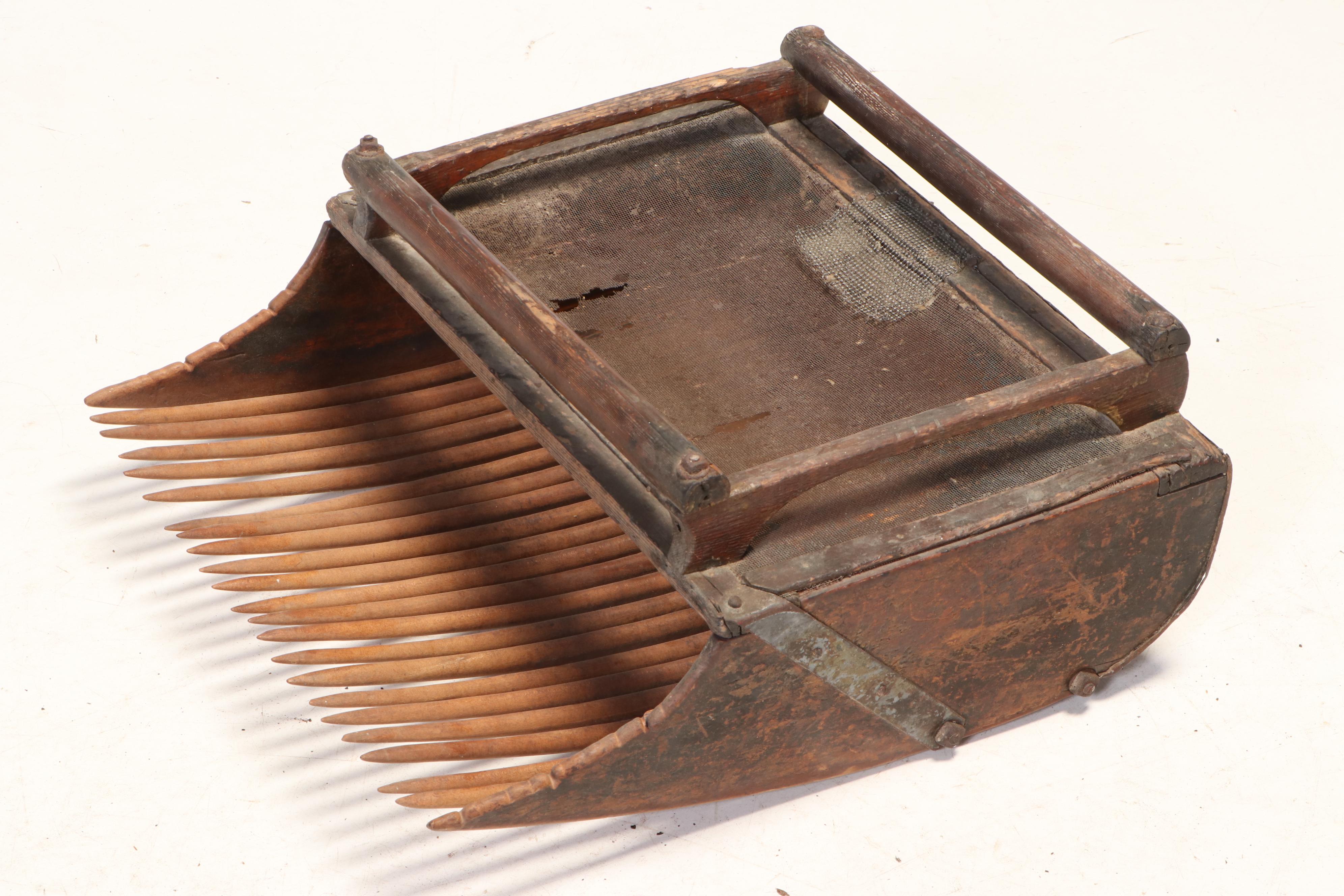 American Metal-Mounted Hardwood Cranberry Scoop, Late 19th/Early 20th Century