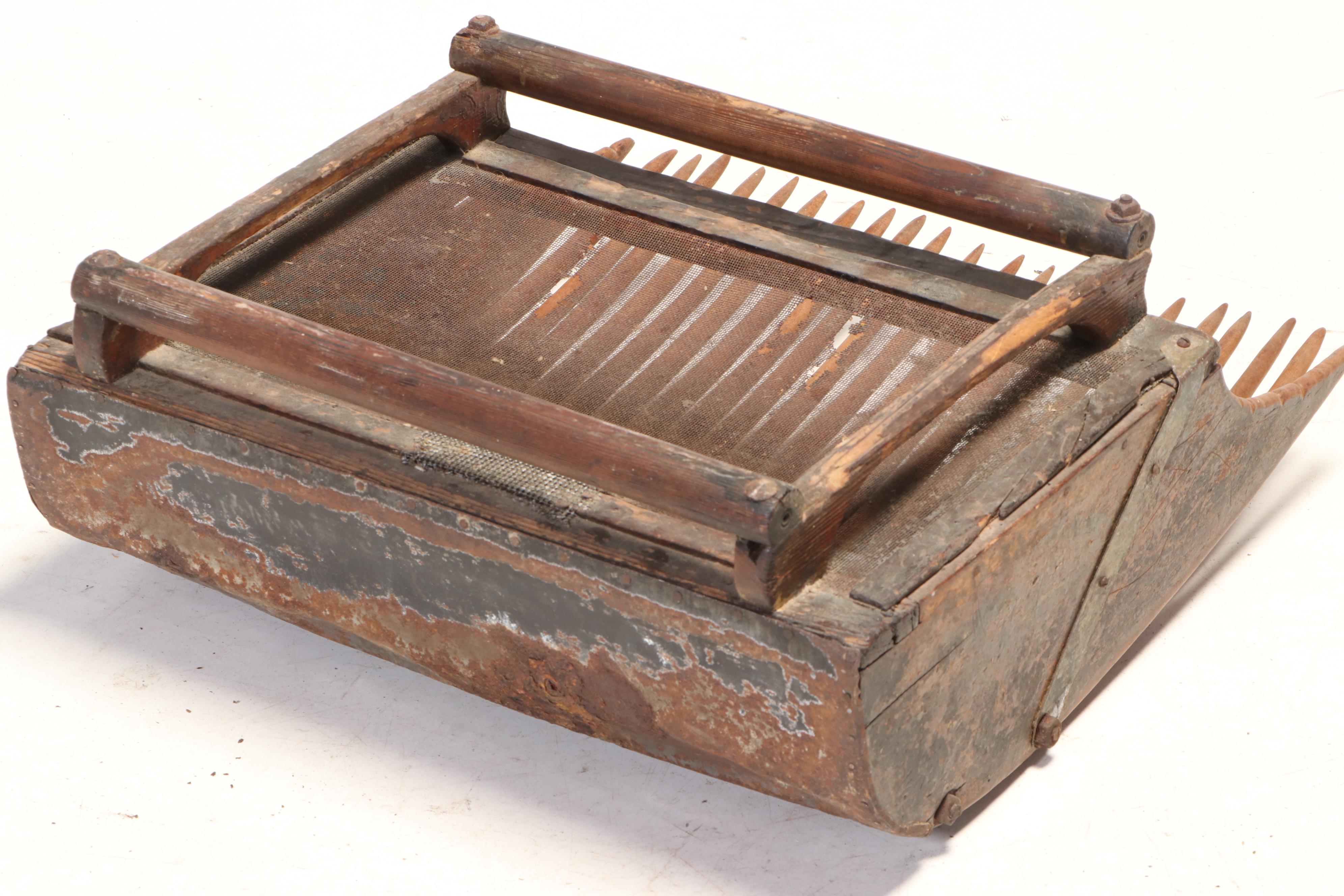 American Metal-Mounted Hardwood Cranberry Scoop, Late 19th/Early 20th Century