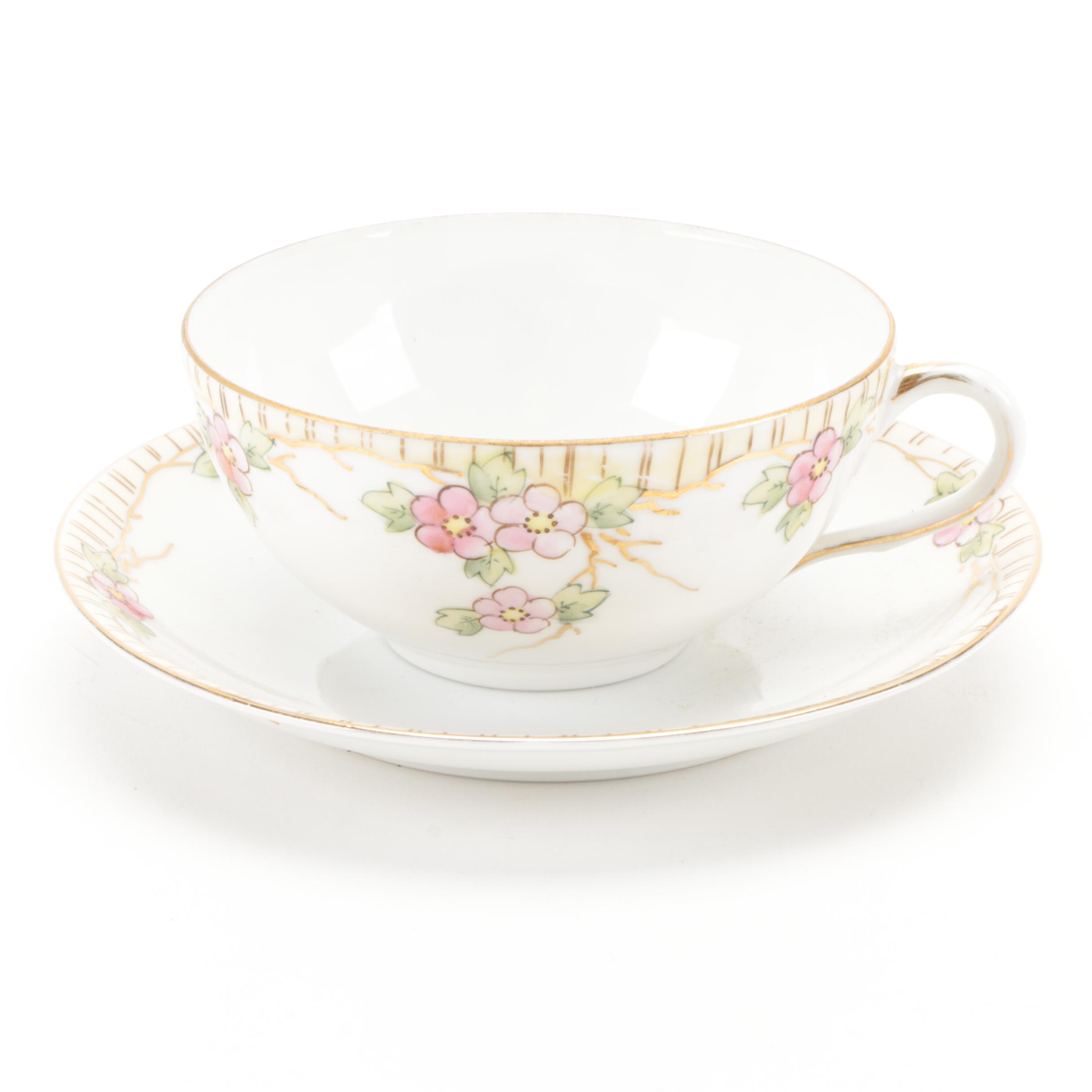 Japanese and English Porcelain and Bone China Teacups and Saucers