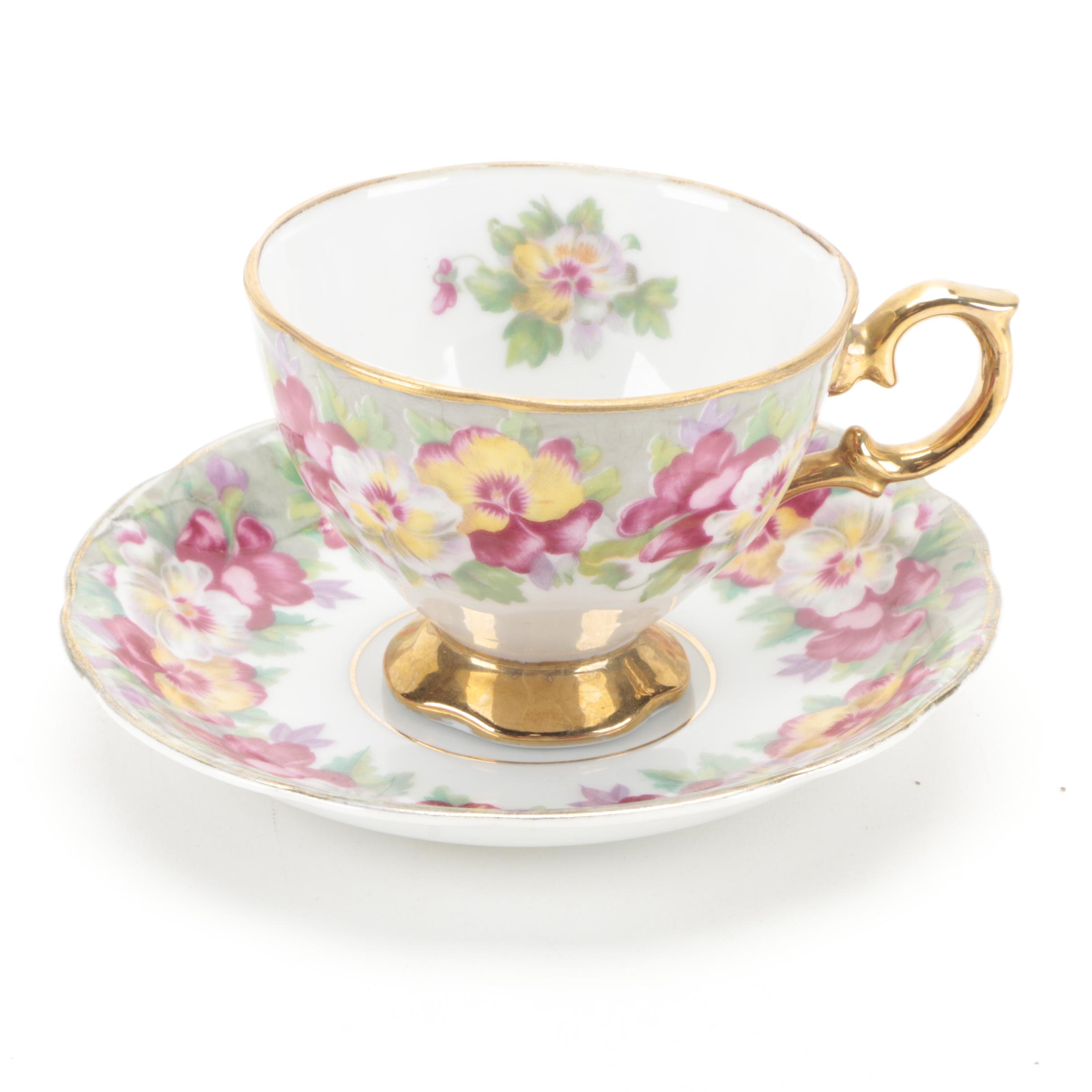 Japanese and English Porcelain and Bone China Teacups and Saucers