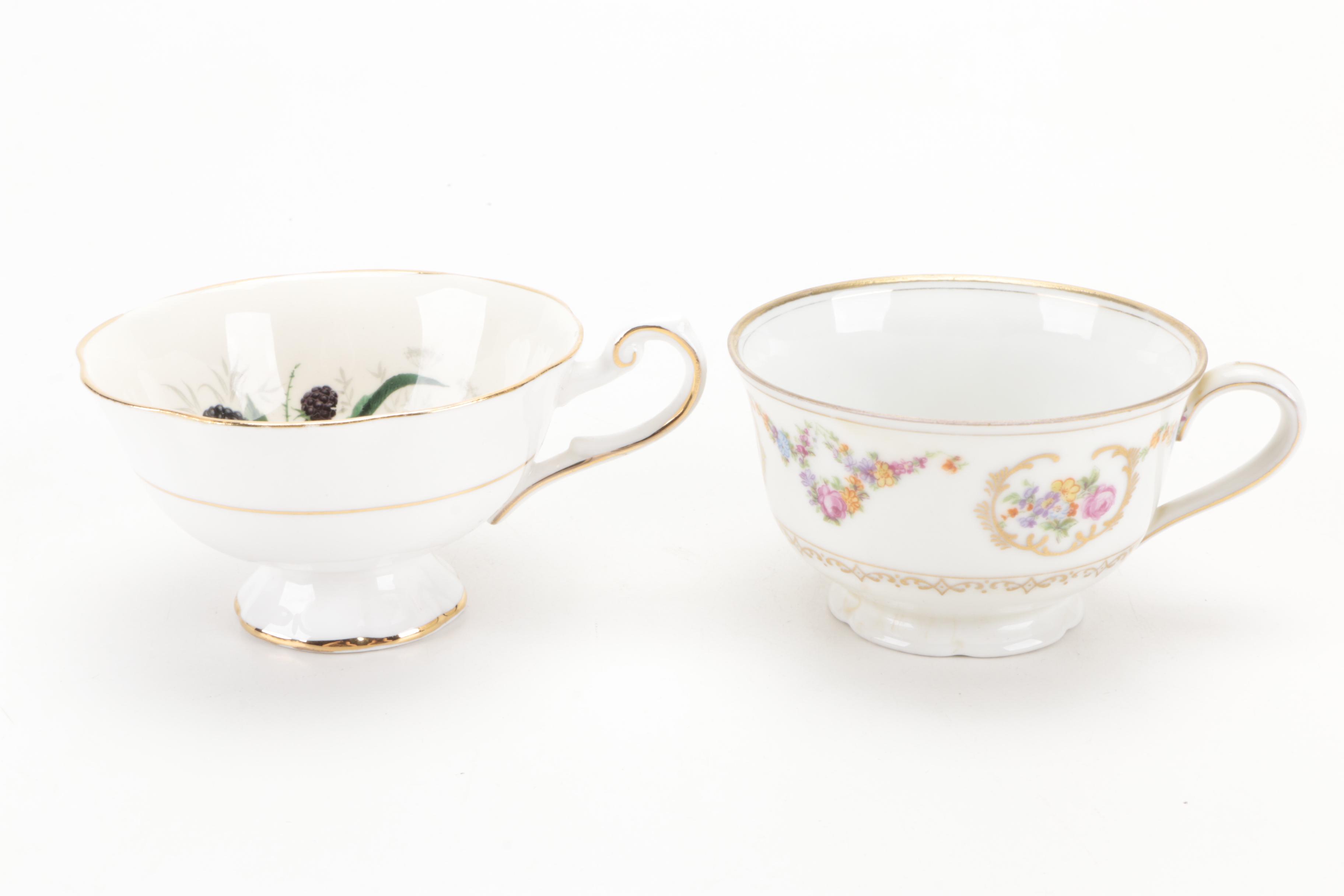 Limoges with Other Porcelain and Ceramic Teacups, Late 19th to 20th Century