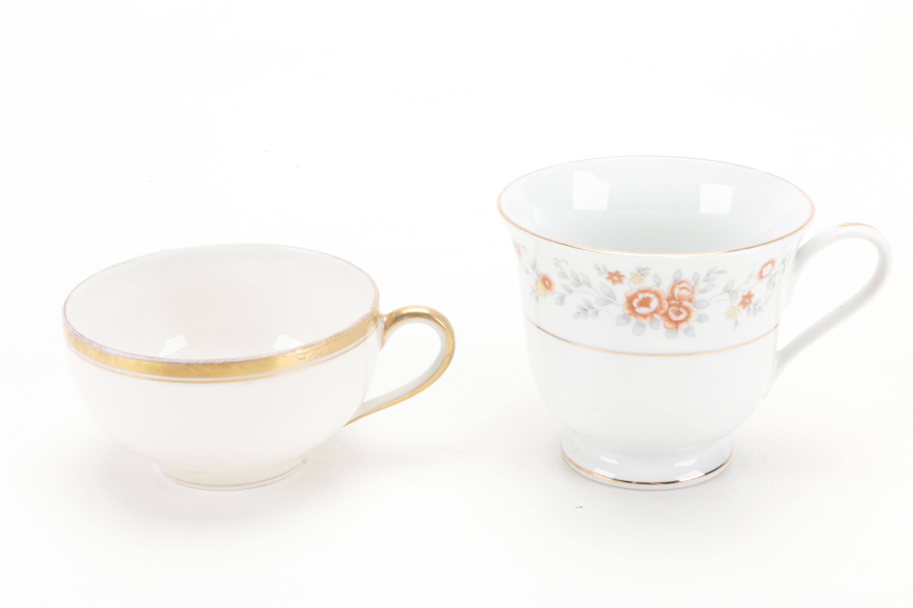 Limoges with Other Porcelain and Ceramic Teacups, Late 19th to 20th Century