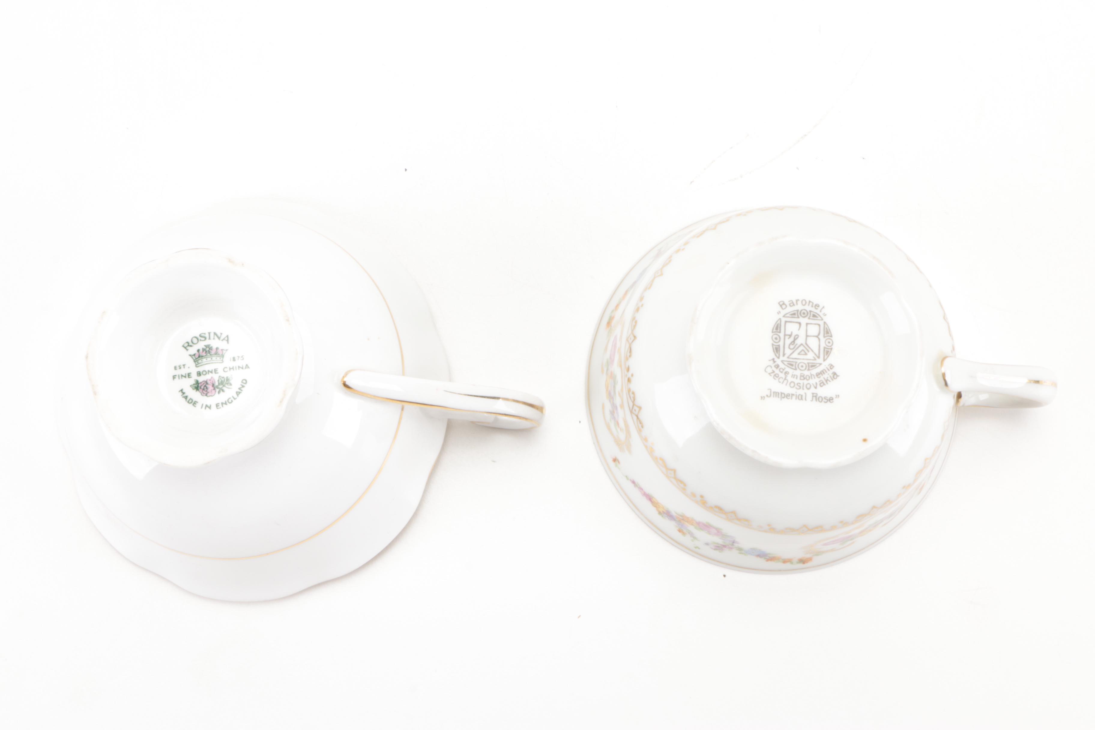 Limoges with Other Porcelain and Ceramic Teacups, Late 19th to 20th Century