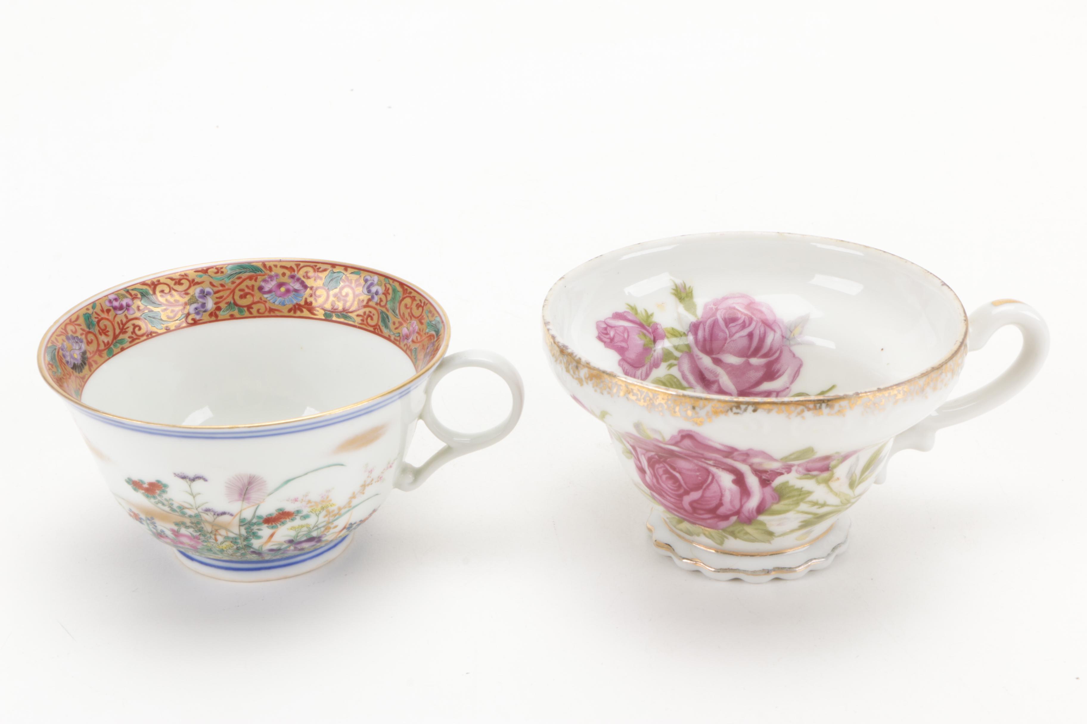 Limoges with Other Porcelain and Ceramic Teacups, Late 19th to 20th Century